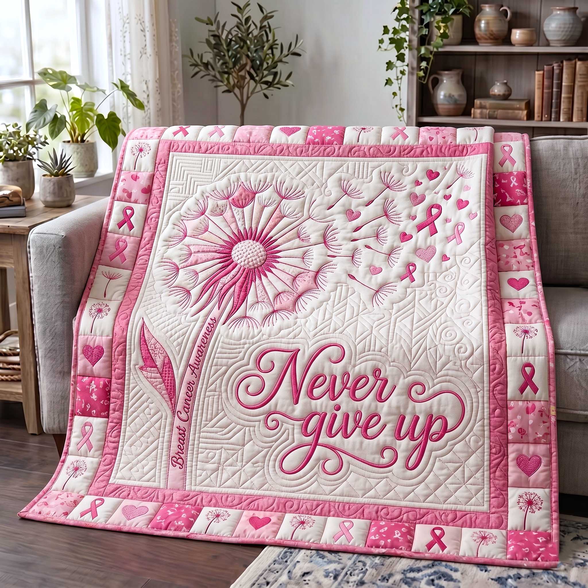 Pink Strength Quilted Blanket GFTOTP19856