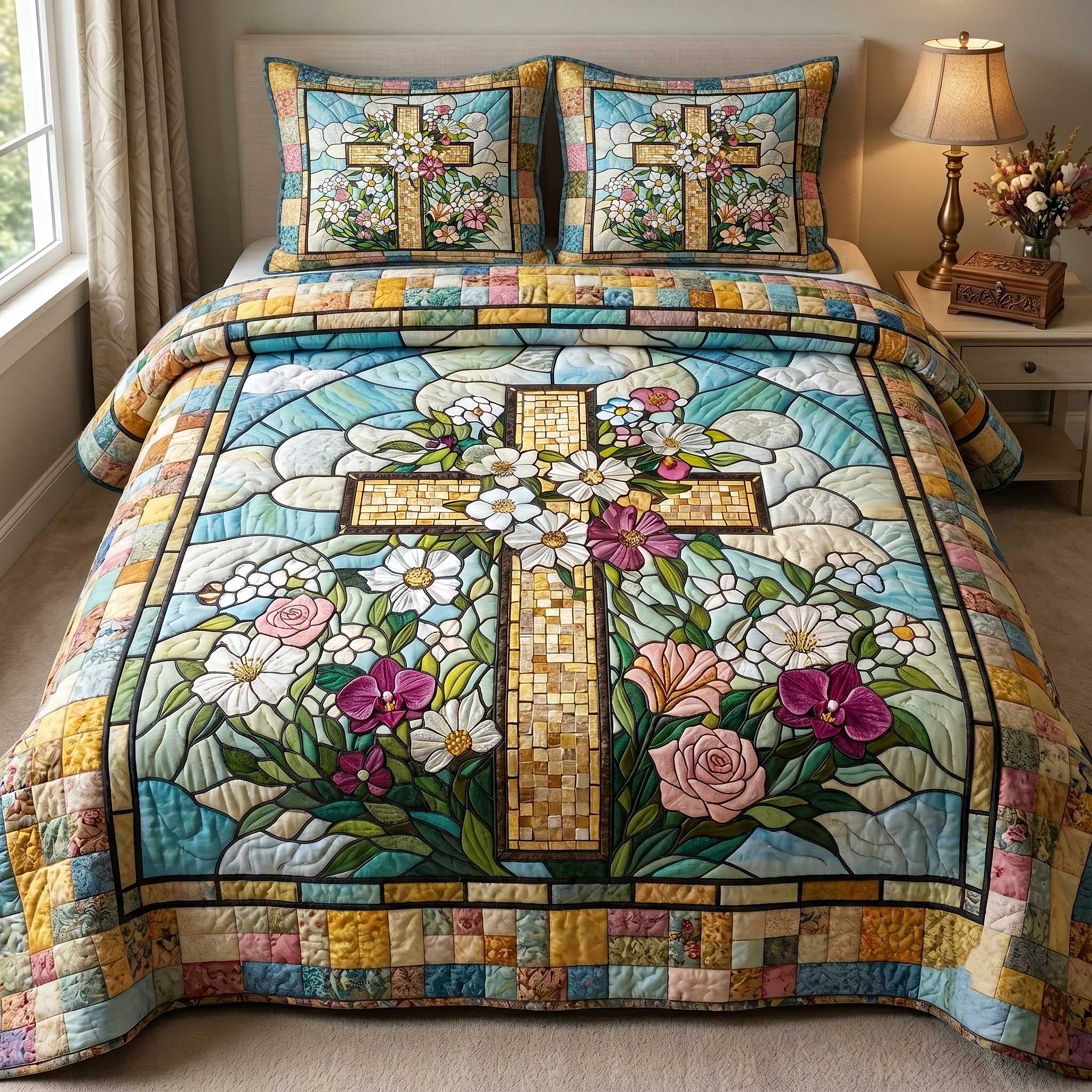 Cross Of Grace 3-Piece Quilted Bedding Set GFTOTP19864