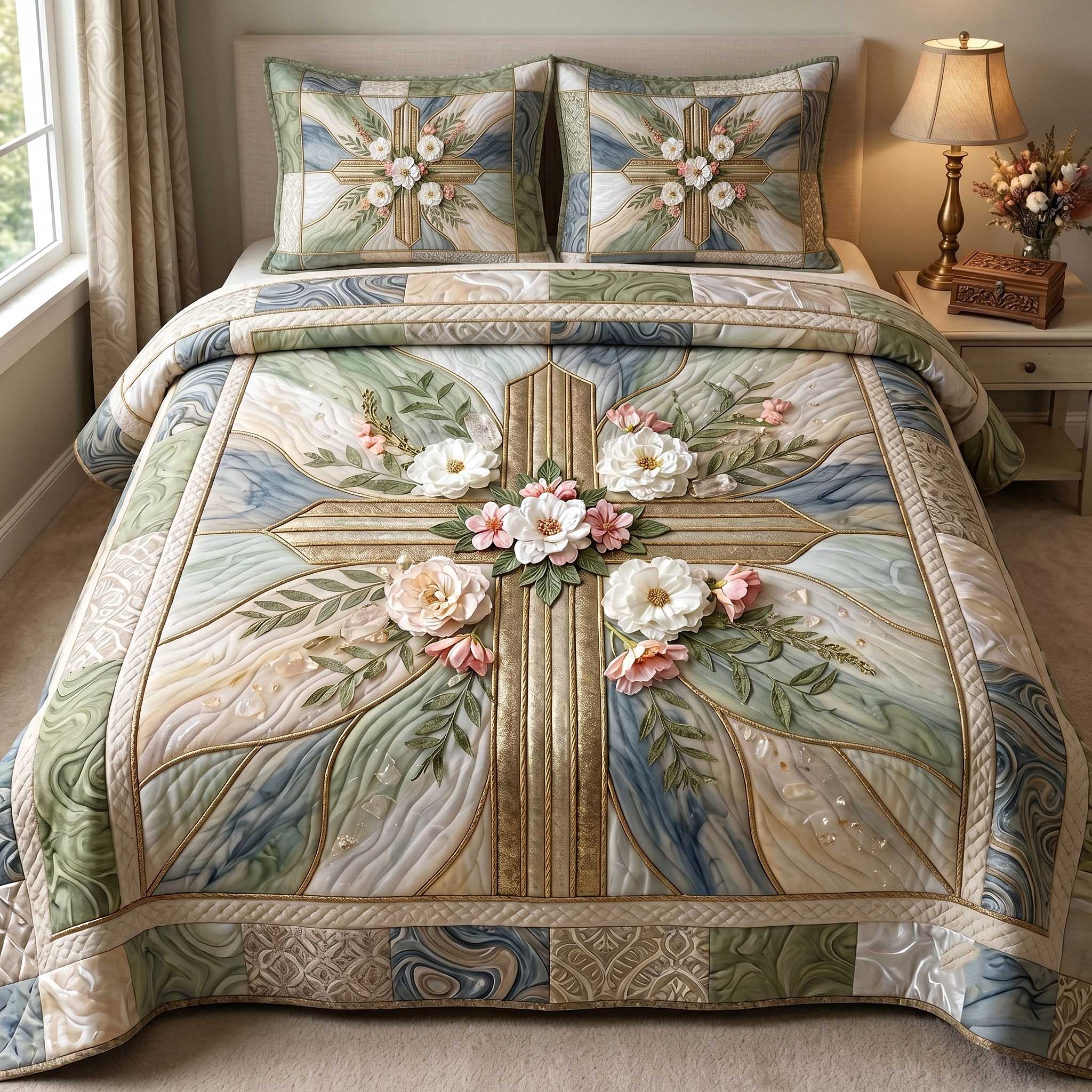Cross Of Grace 3-Piece Quilted Bedding Set GFTOTP19866