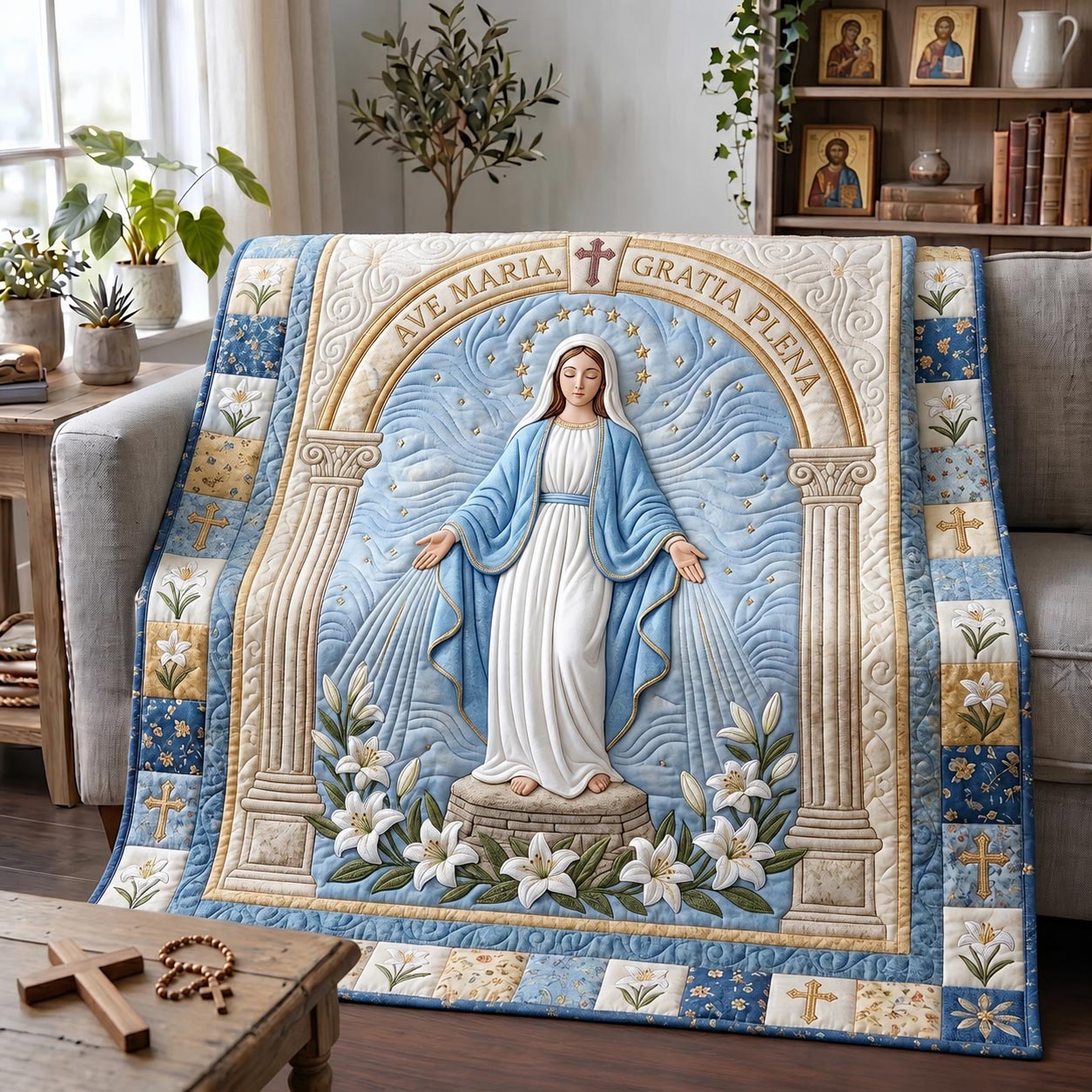 Holy Mary Quilted Blanket GFTOTP19914