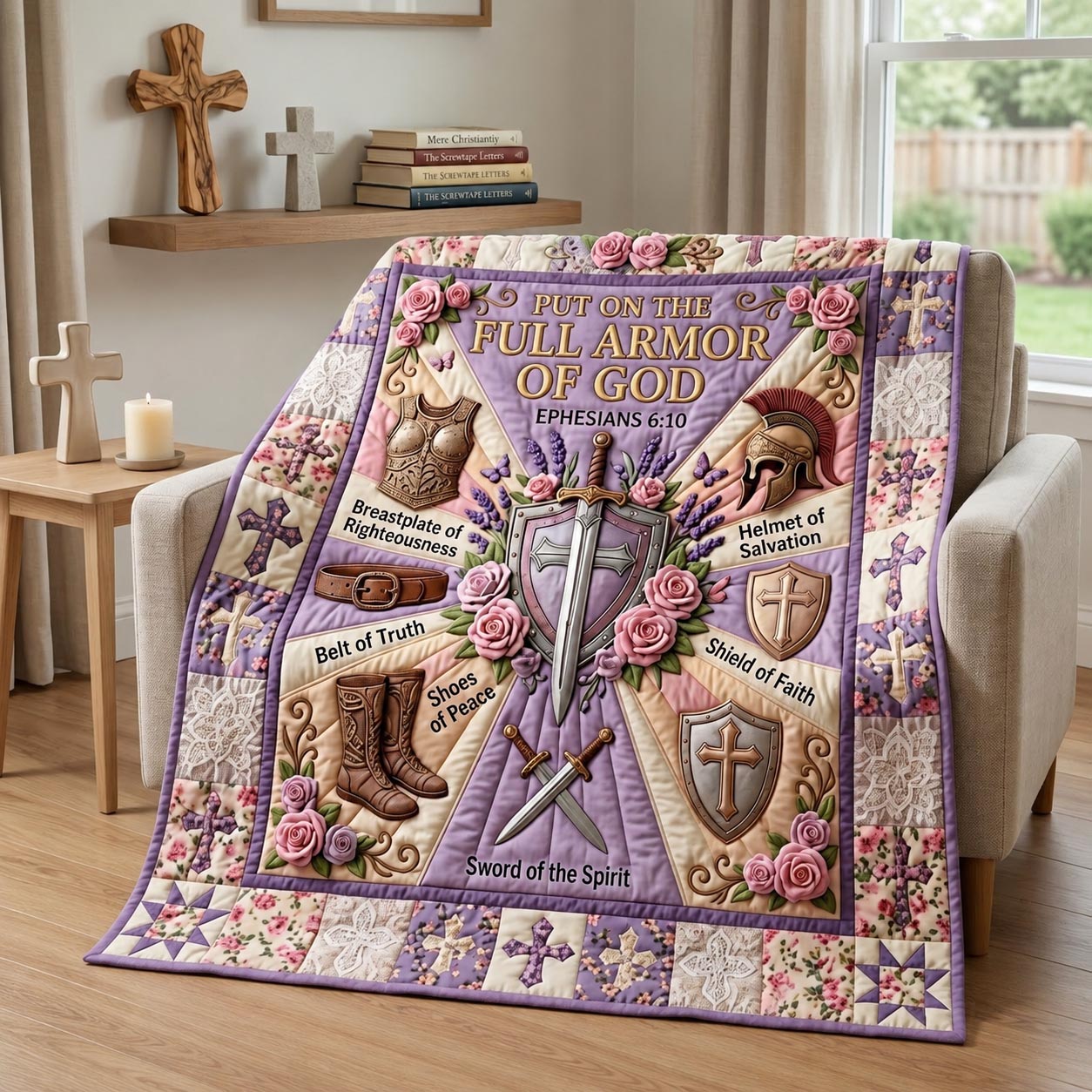Full Armor Of God Quilted Blanket GFTOTP19924