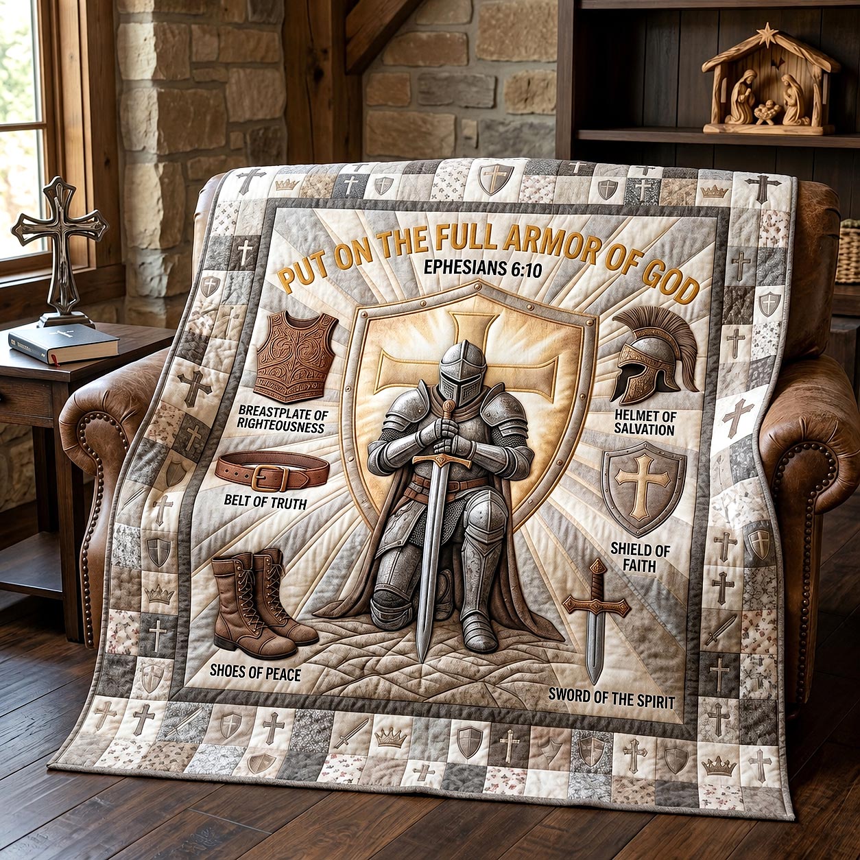 Full Armor Of God Quilted Blanket GFTOTP19927