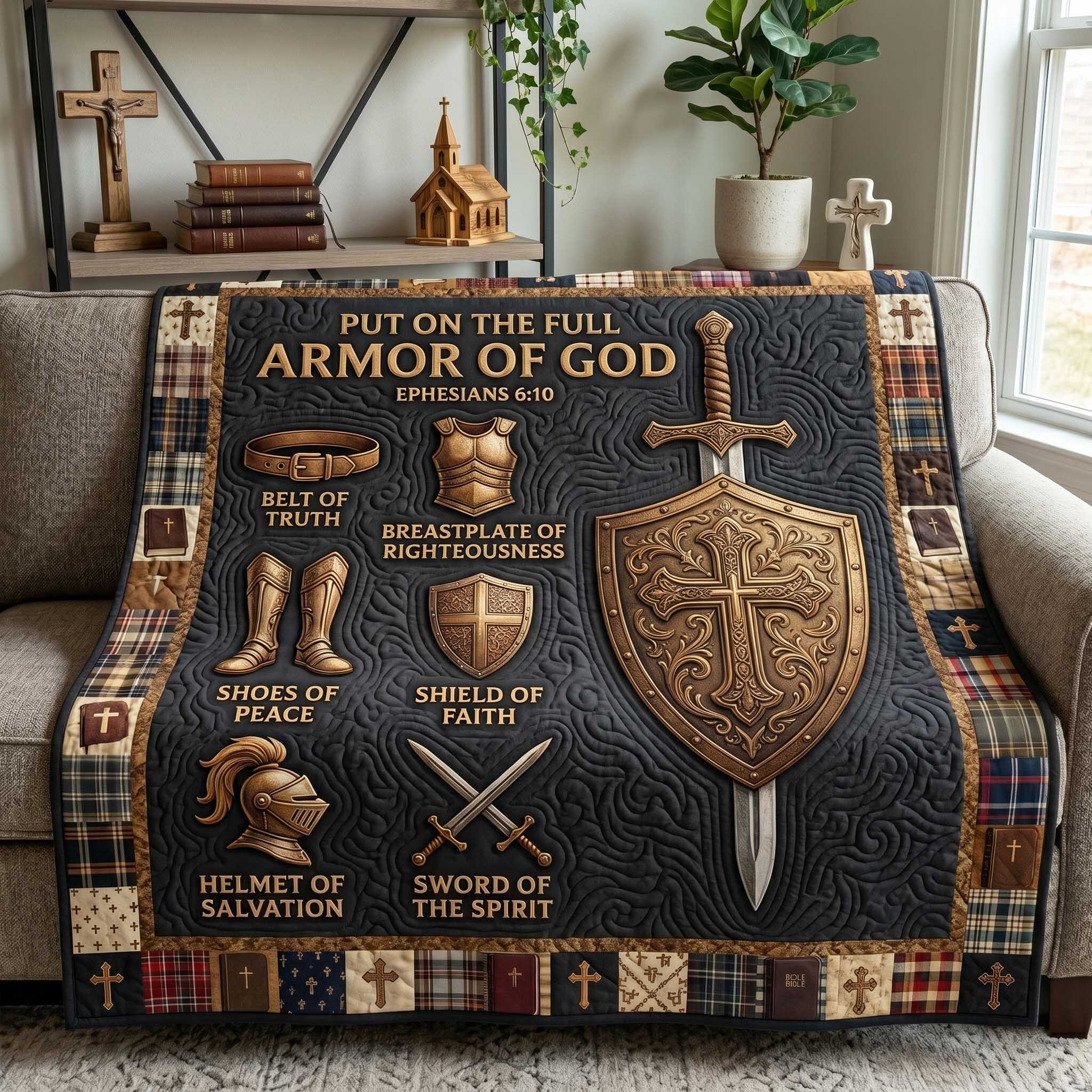 Full Armor Of God Quilted Blanket GFTOTP19934