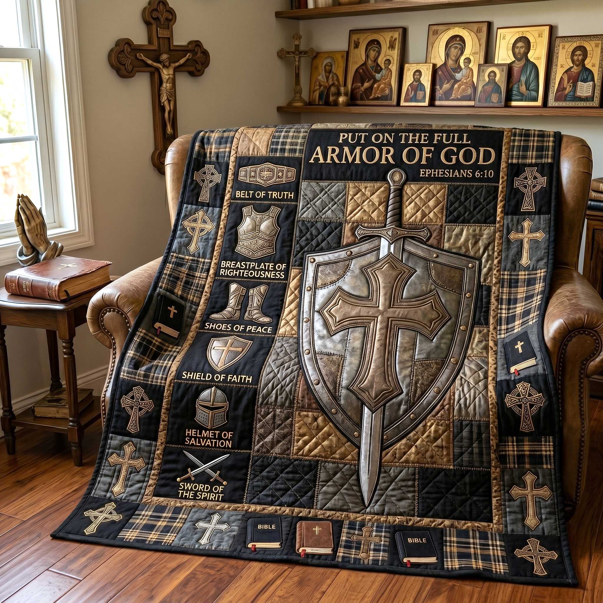 Full Armor Of God Quilted Blanket GFTOTP19935