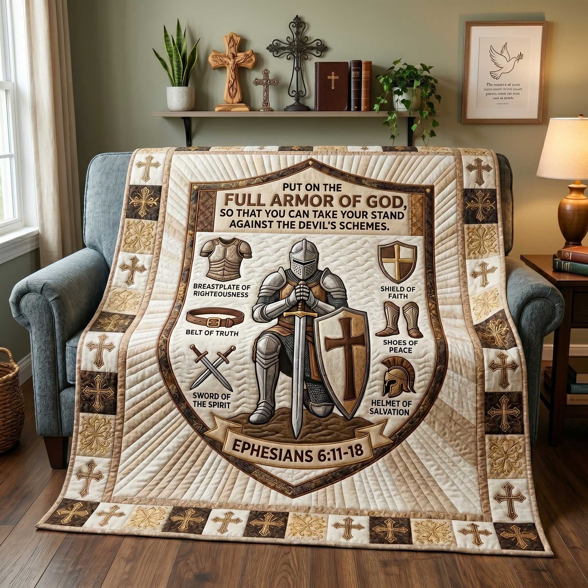 Full Armor Of God Quilted Blanket GFTOTP19937
