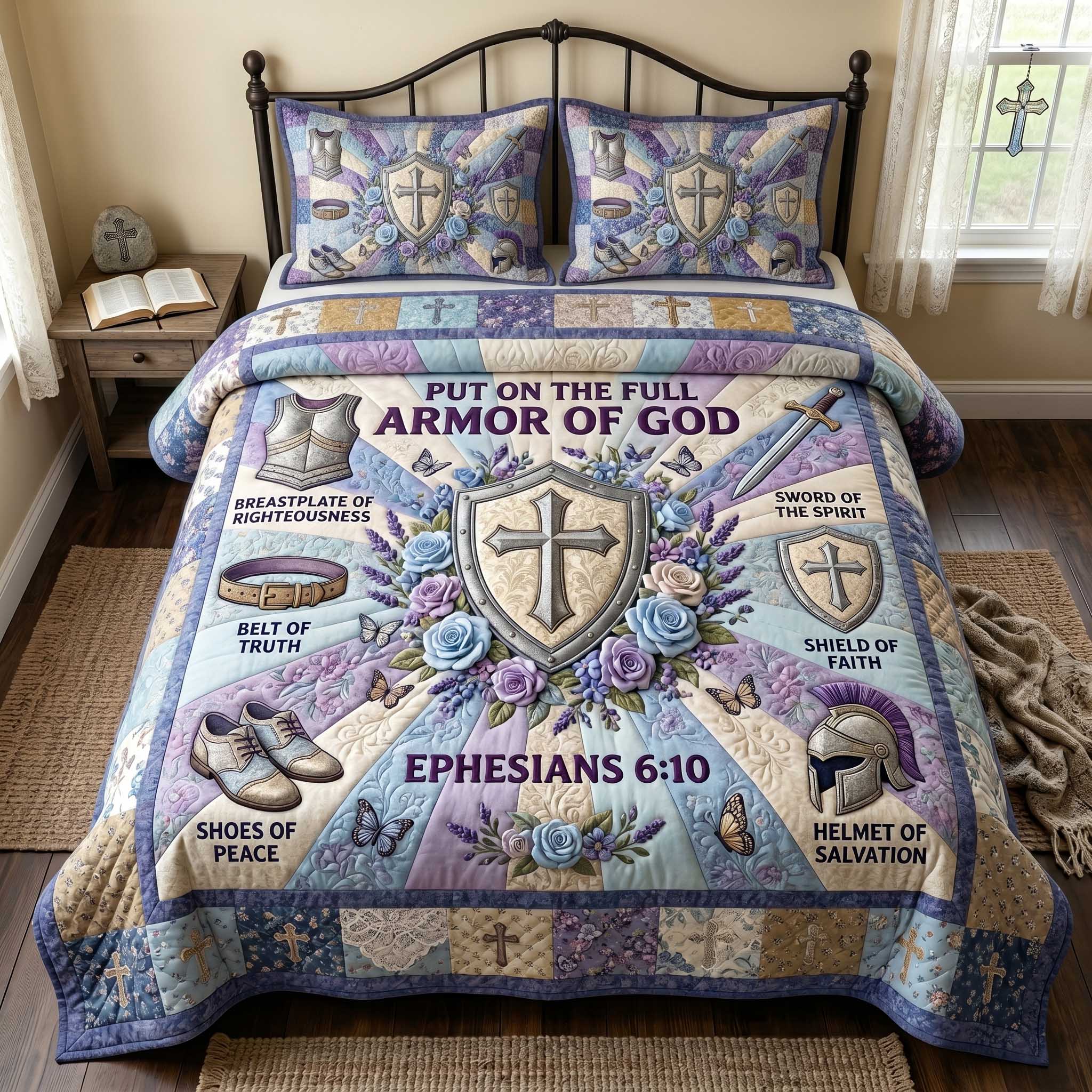 Full Armor Of God 3-Piece Quilted Bedding Set GFTOTP19940