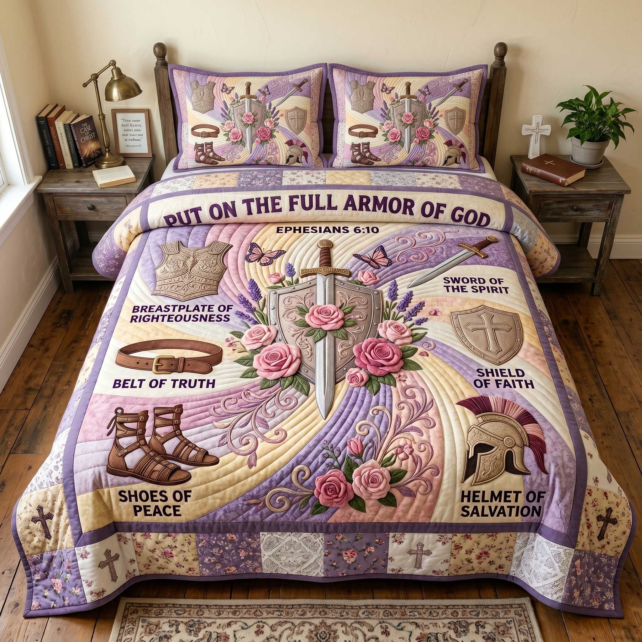 Full Armor Of God 3-Piece Quilted Bedding Set GFTOTP19941