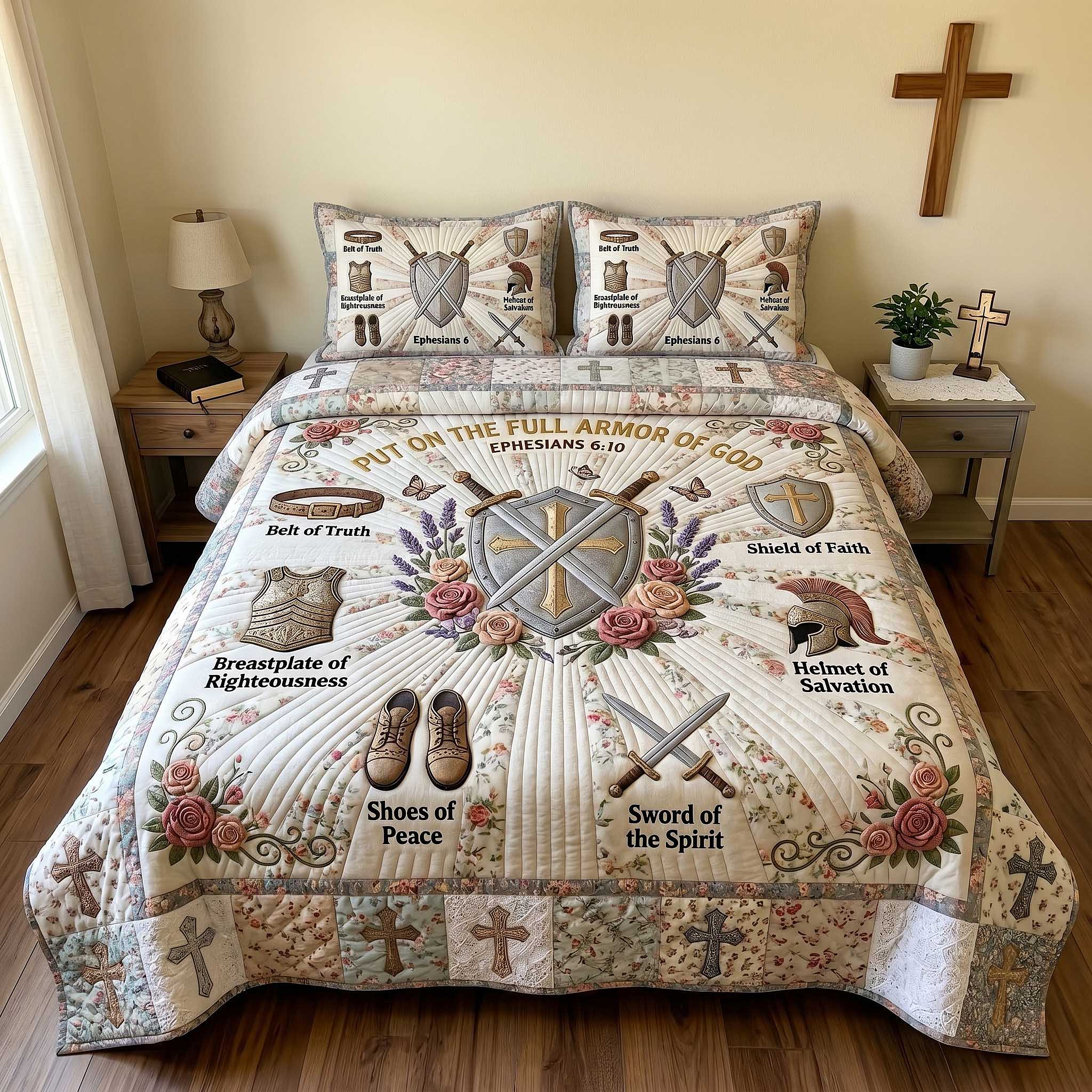 Full Armor Of God 3-Piece Quilted Bedding Set GFTOTP19943