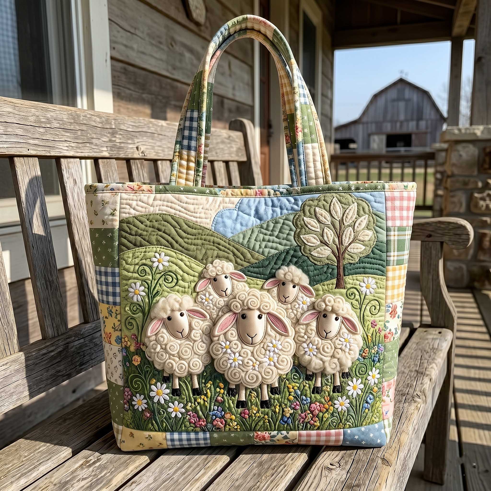 Funky Sheeps Quilted Tote Bag GFTOTP19968