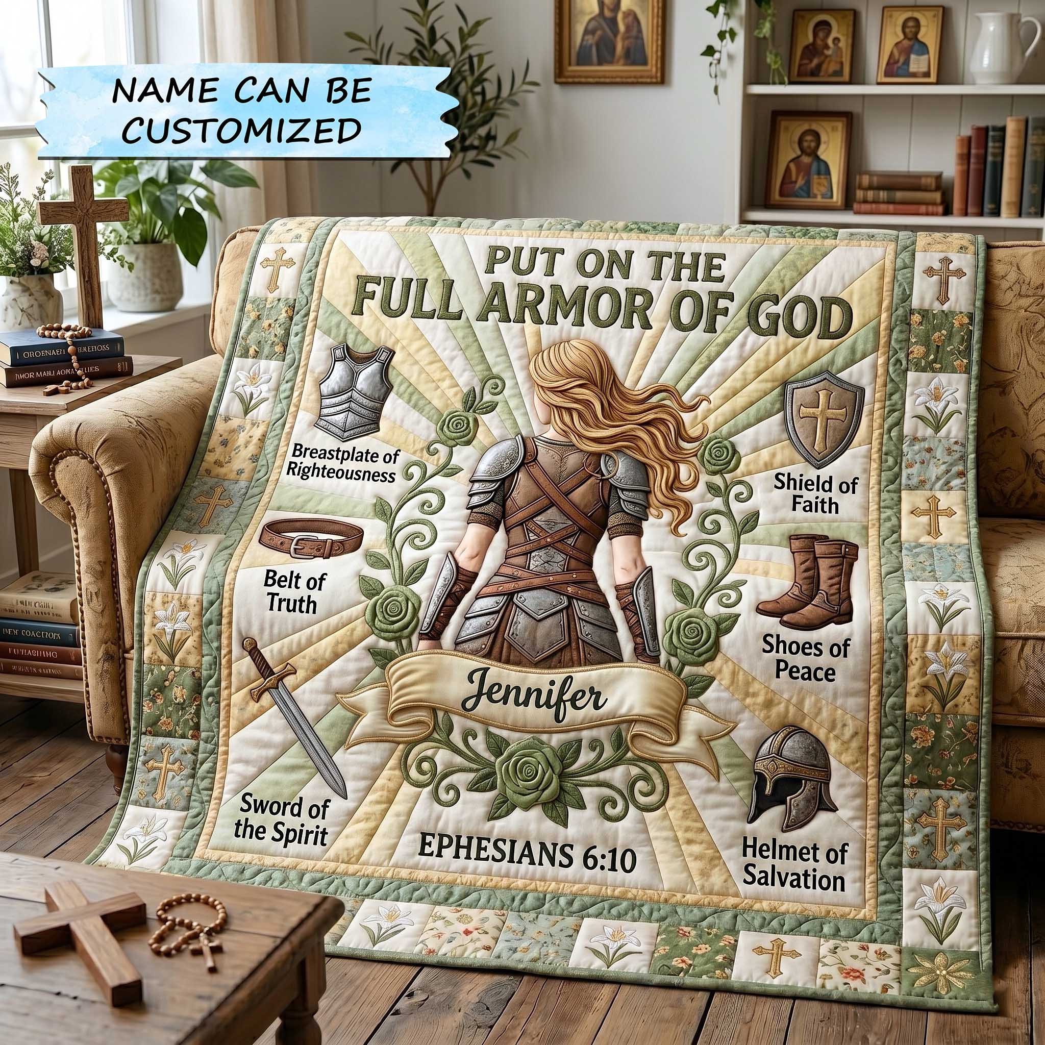 Full Armor Of God Quilted Blanket QTCUZ GFTOTP19997