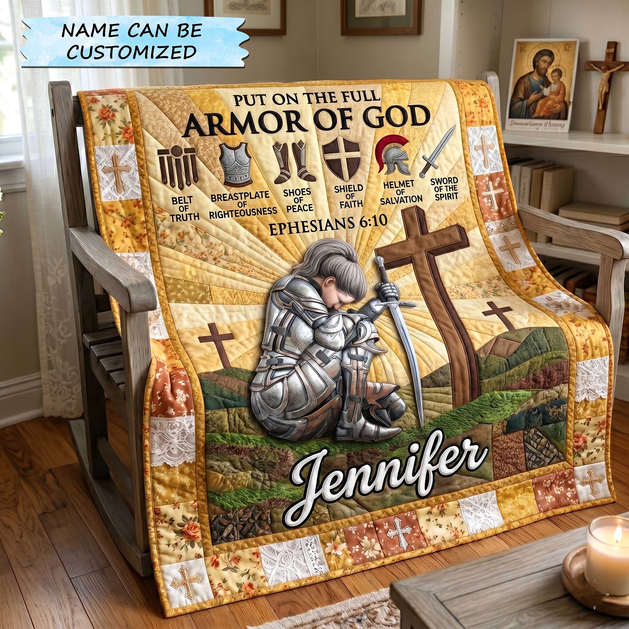 Full Armor Of God Quilted Blanket QTCUZ GFTOTP19999