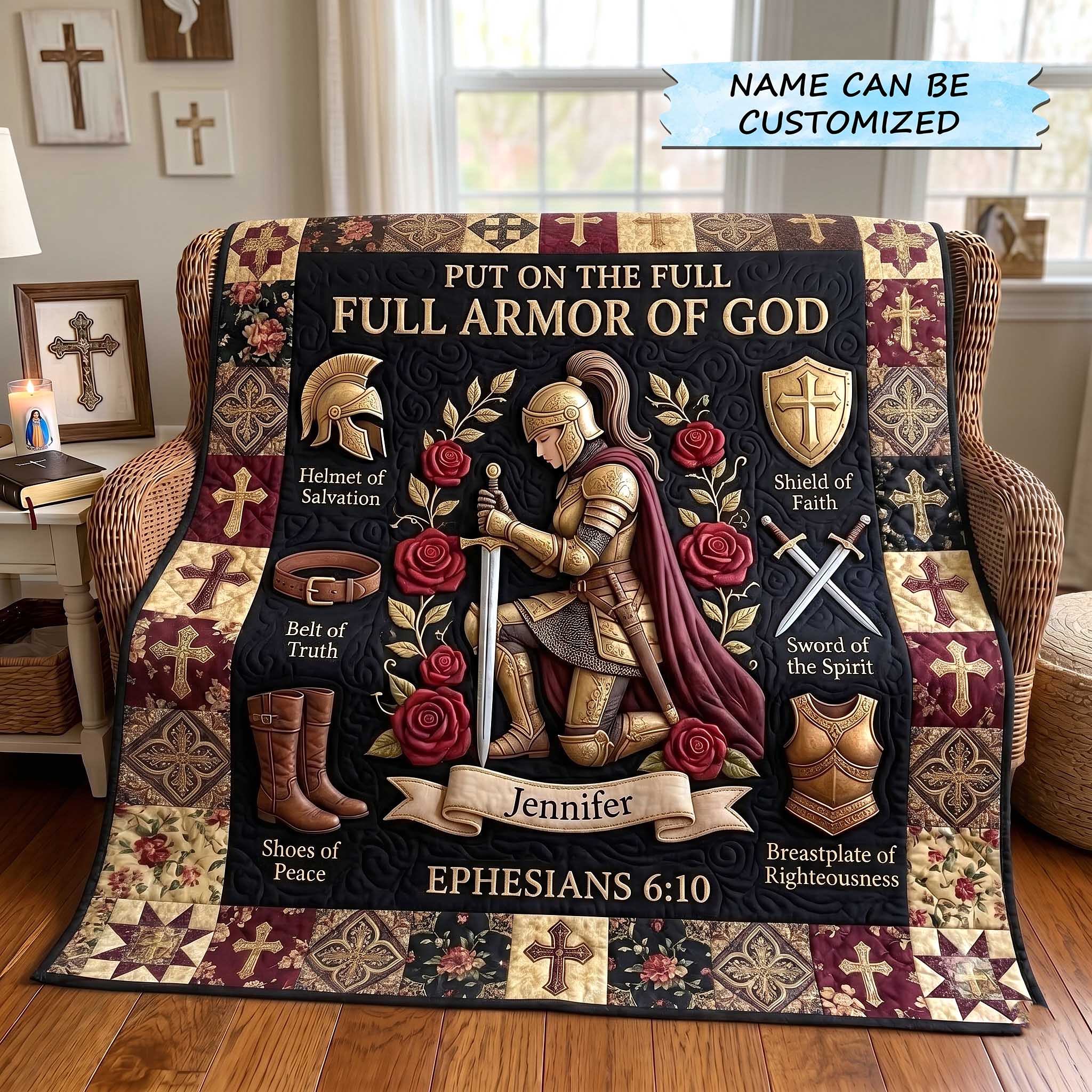 Full Armor Of God Quilted Blanket QTCUZ GFTOTP20000