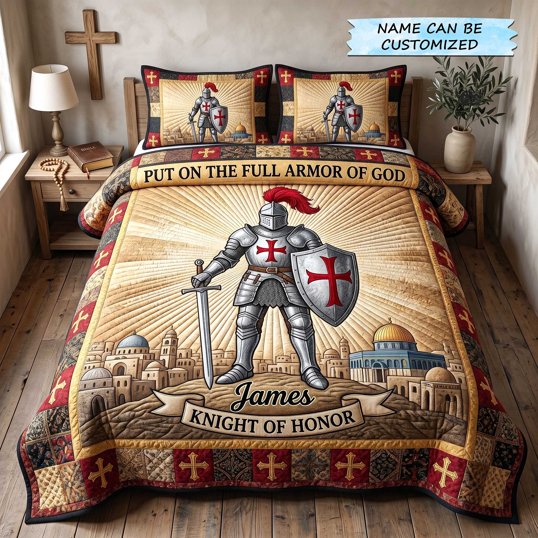 Personalized Full Armor Of God 3-Piece Quilted Bedding Set QTCUZ GFTOTP20038