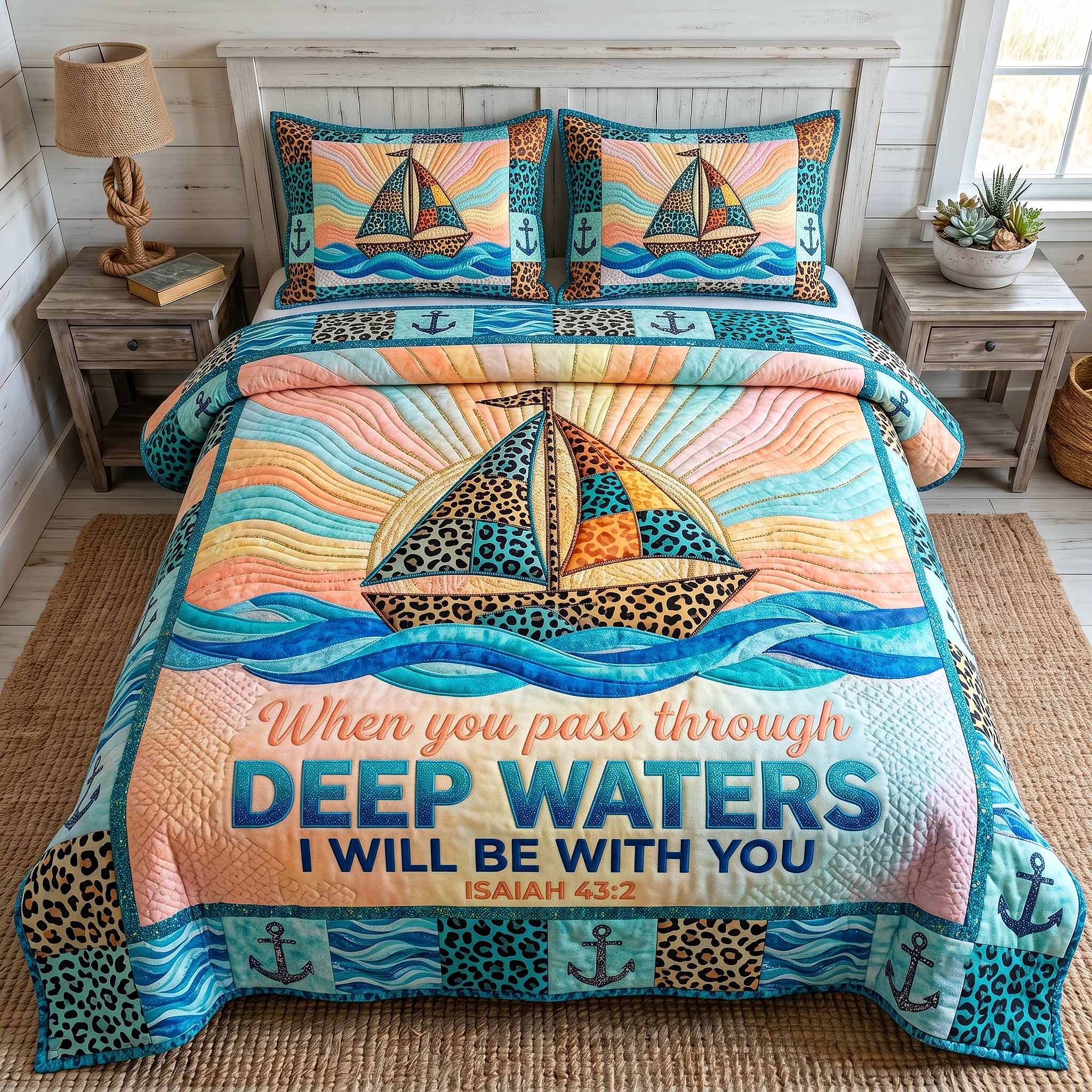 Ocean Grace 3-Piece Quilted Bedding Set GFTOTP20158