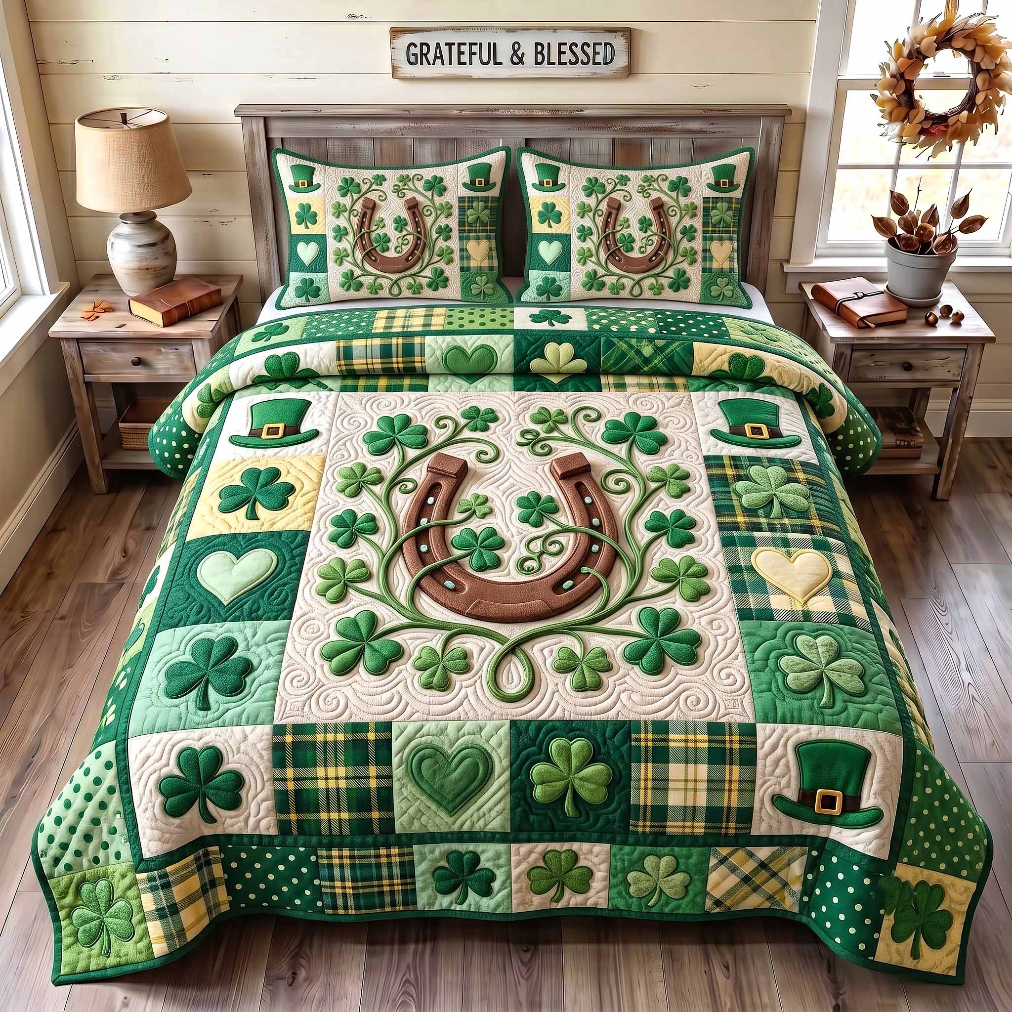 Irish Blessings 3-Piece Quilted Bedding Set GFTOTP20166