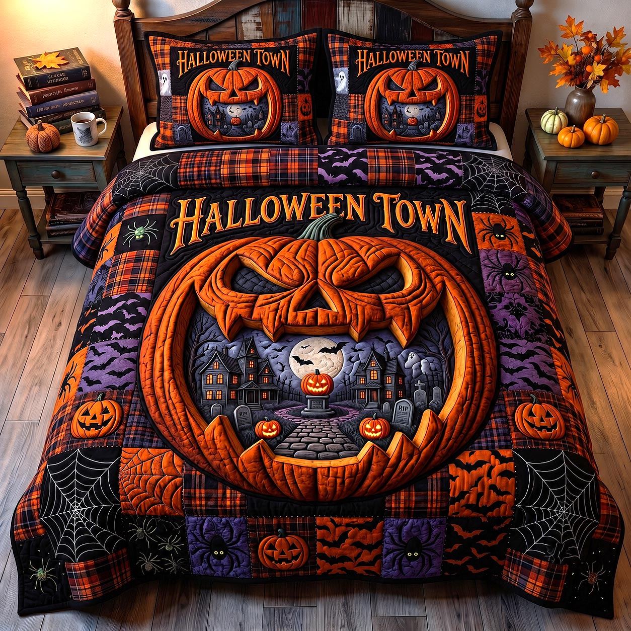 Wicked Village 3-Piece Quilted Bedding Set GFTOTP20410