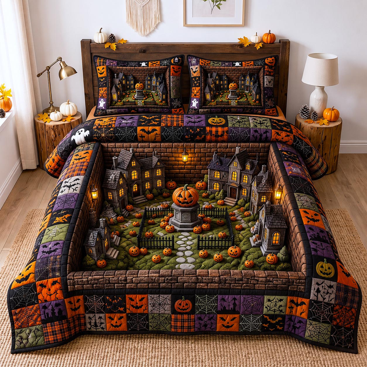 Wicked Village 3-Piece Quilted Bedding Set GFTOTP20413