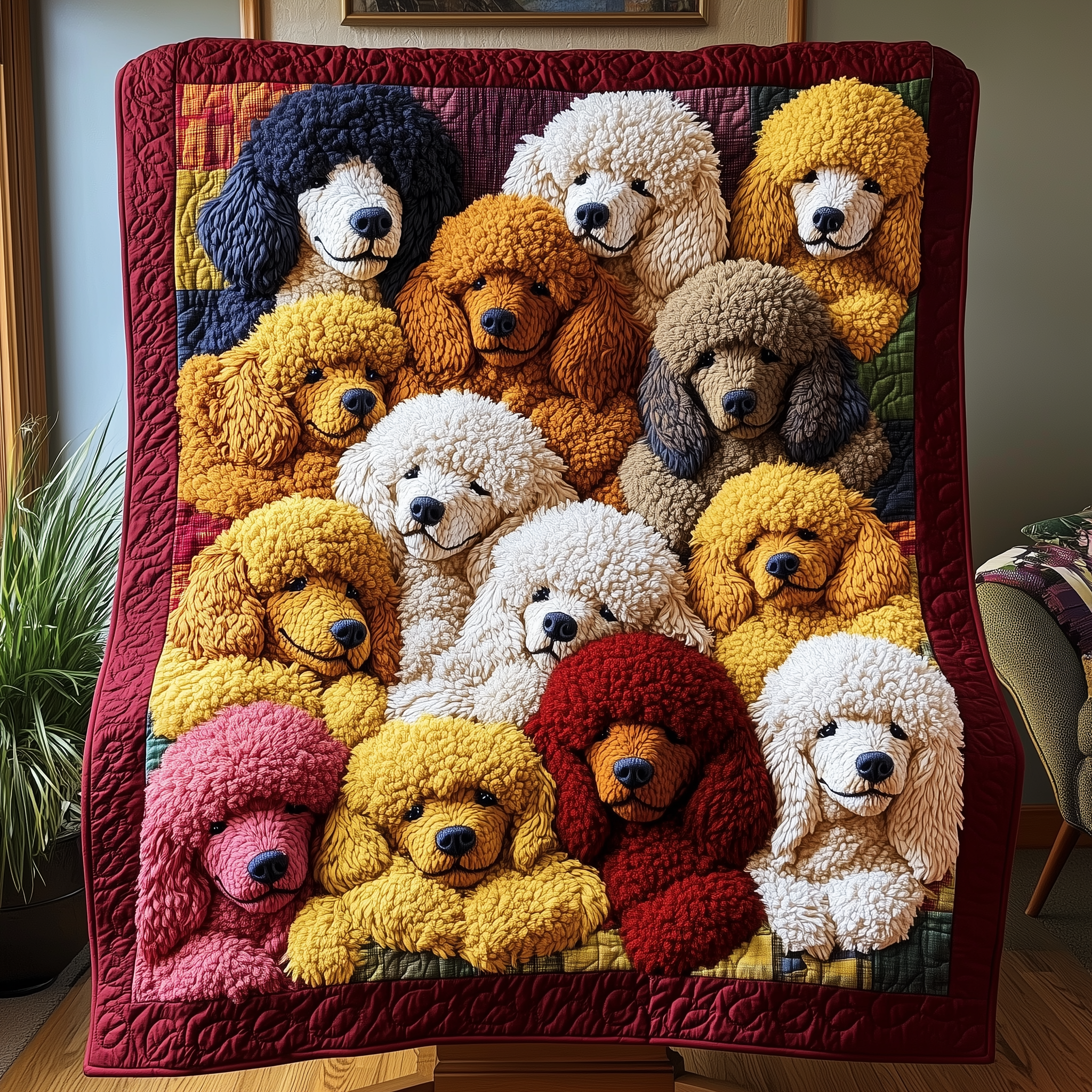 Adorable Sleepy Poodles Quilted Blanket GFTOTP2377