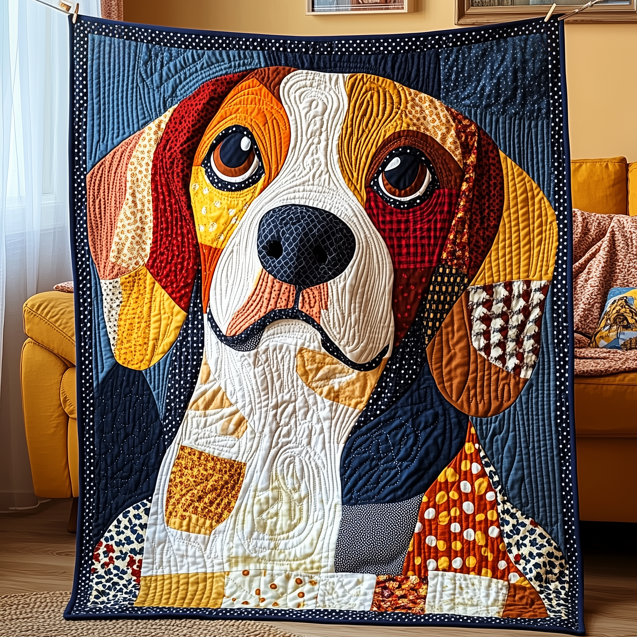 Happy Beagle Quilted Blanket GFTOTP2575