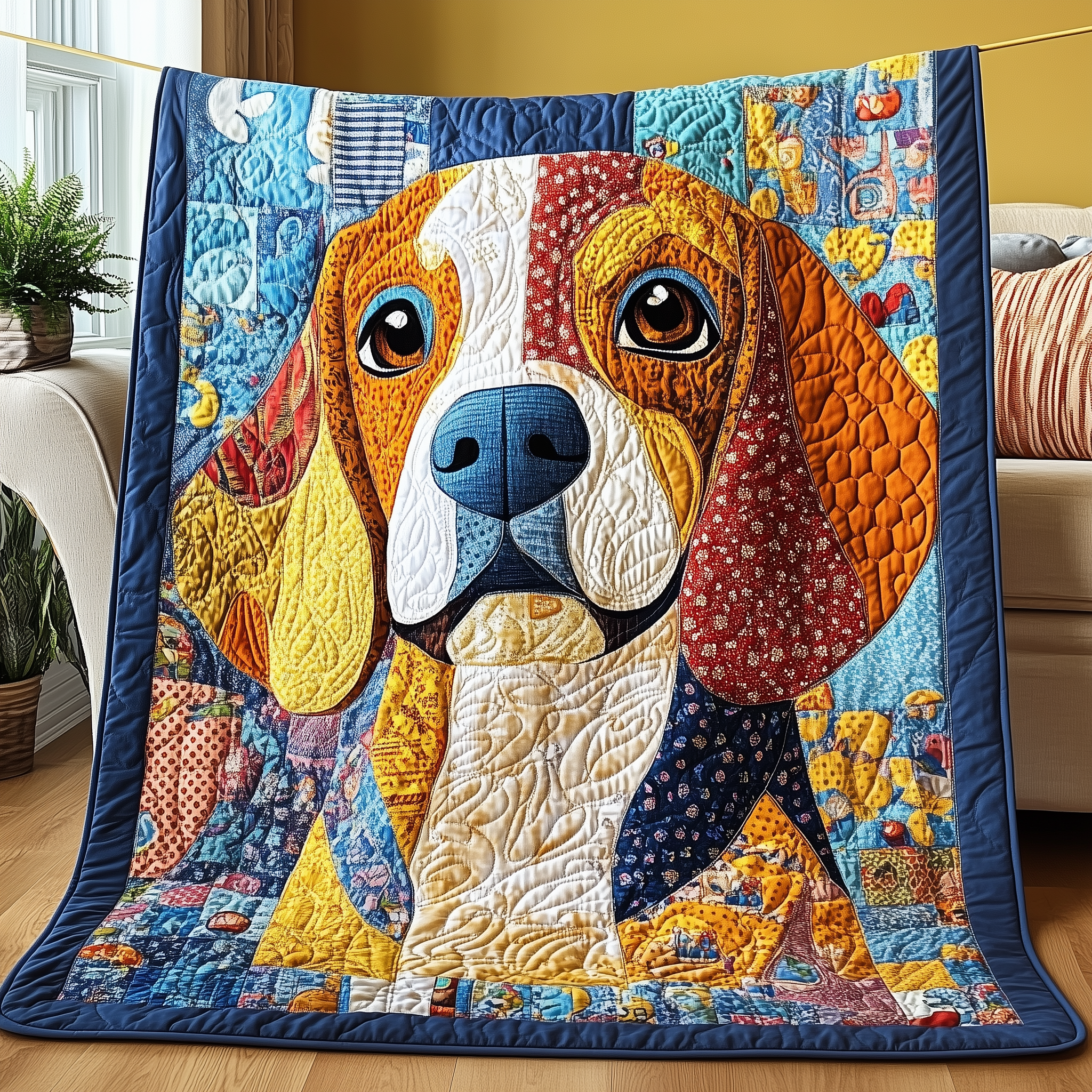 Happy Beagle Quilted Blanket GFTOTP2577