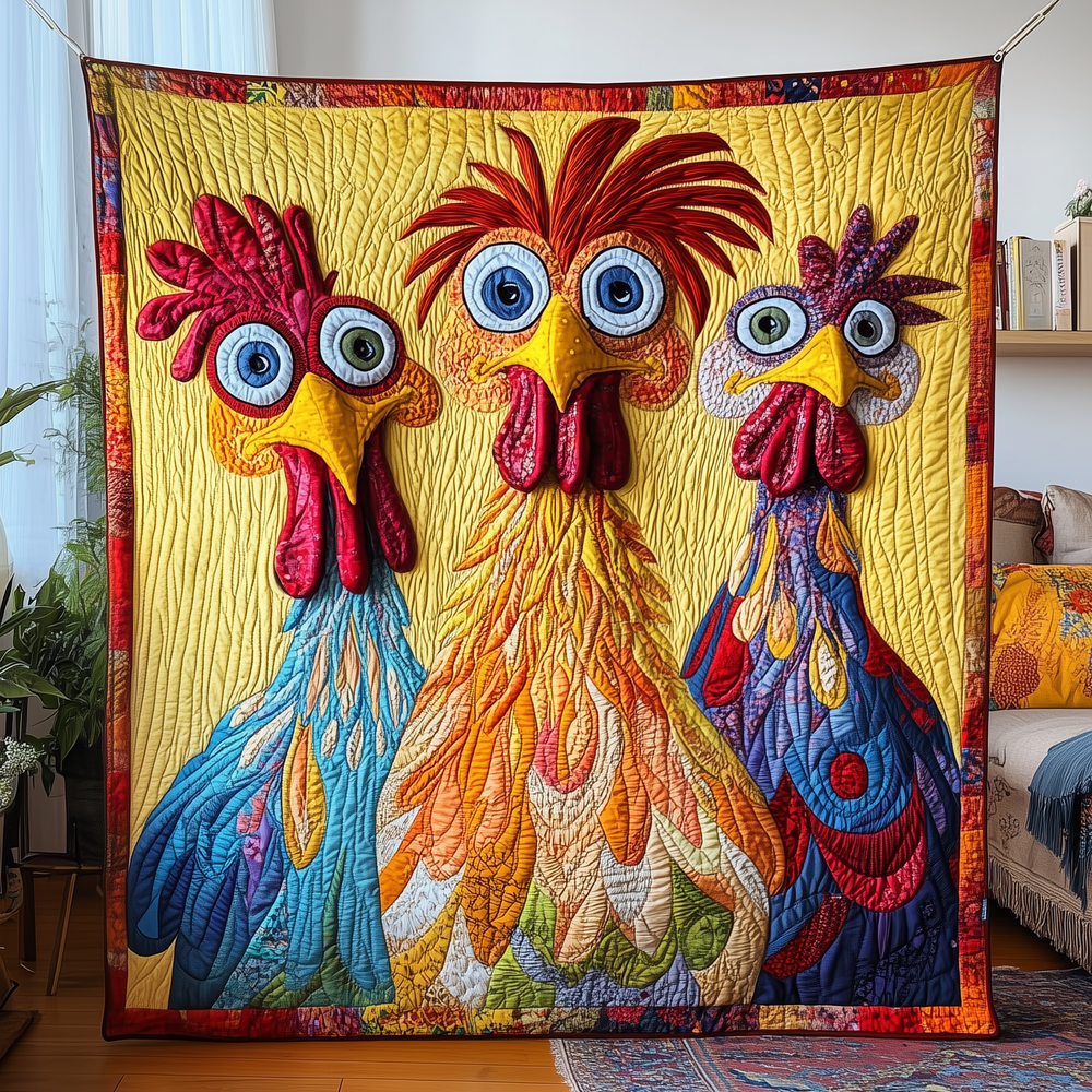 Whimsical Chicken Quilted Blanket GFTOTP3160