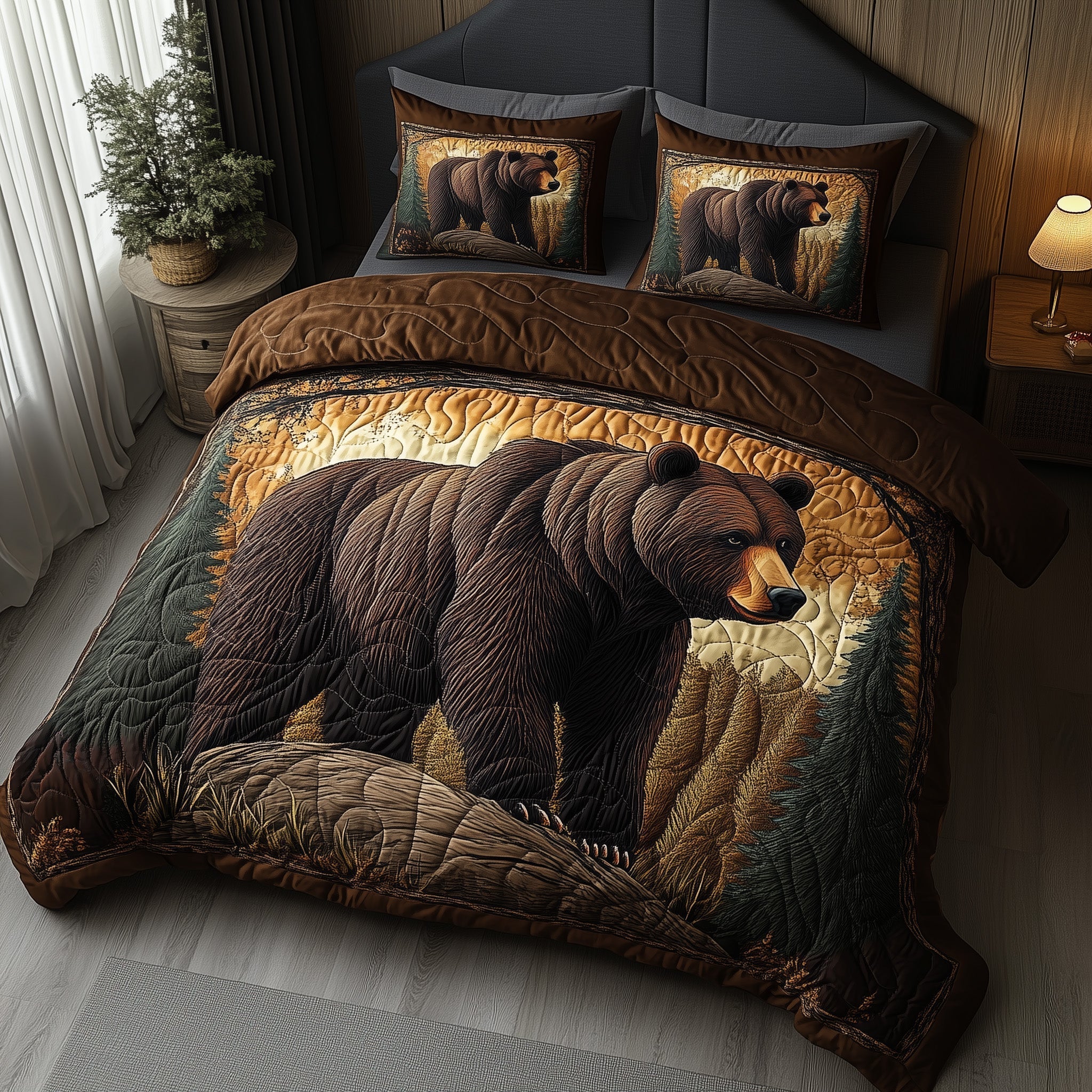 Forest Guardian 3-Piece Quilted Bedding Set GFTOTP7027