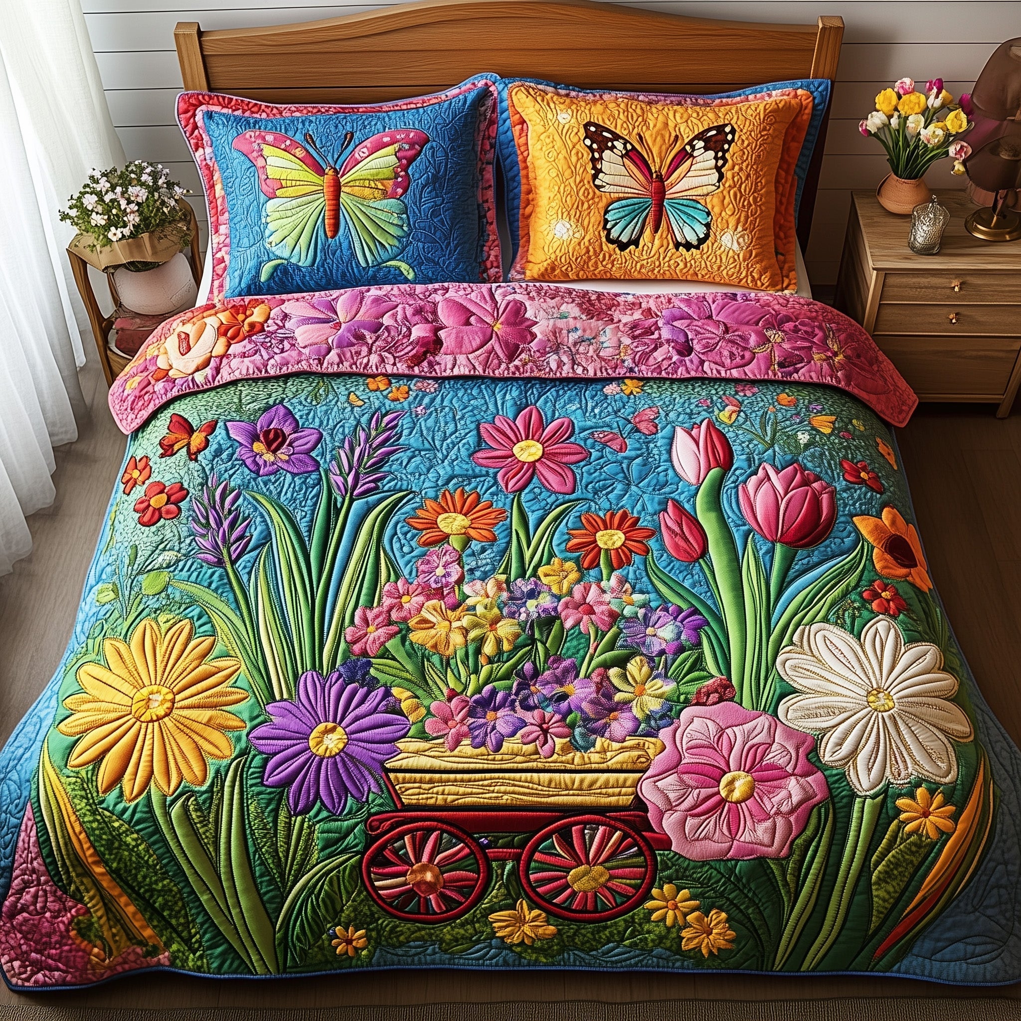 Blooming Garden 3-Piece Quilted Bedding Set GFTOTP7378