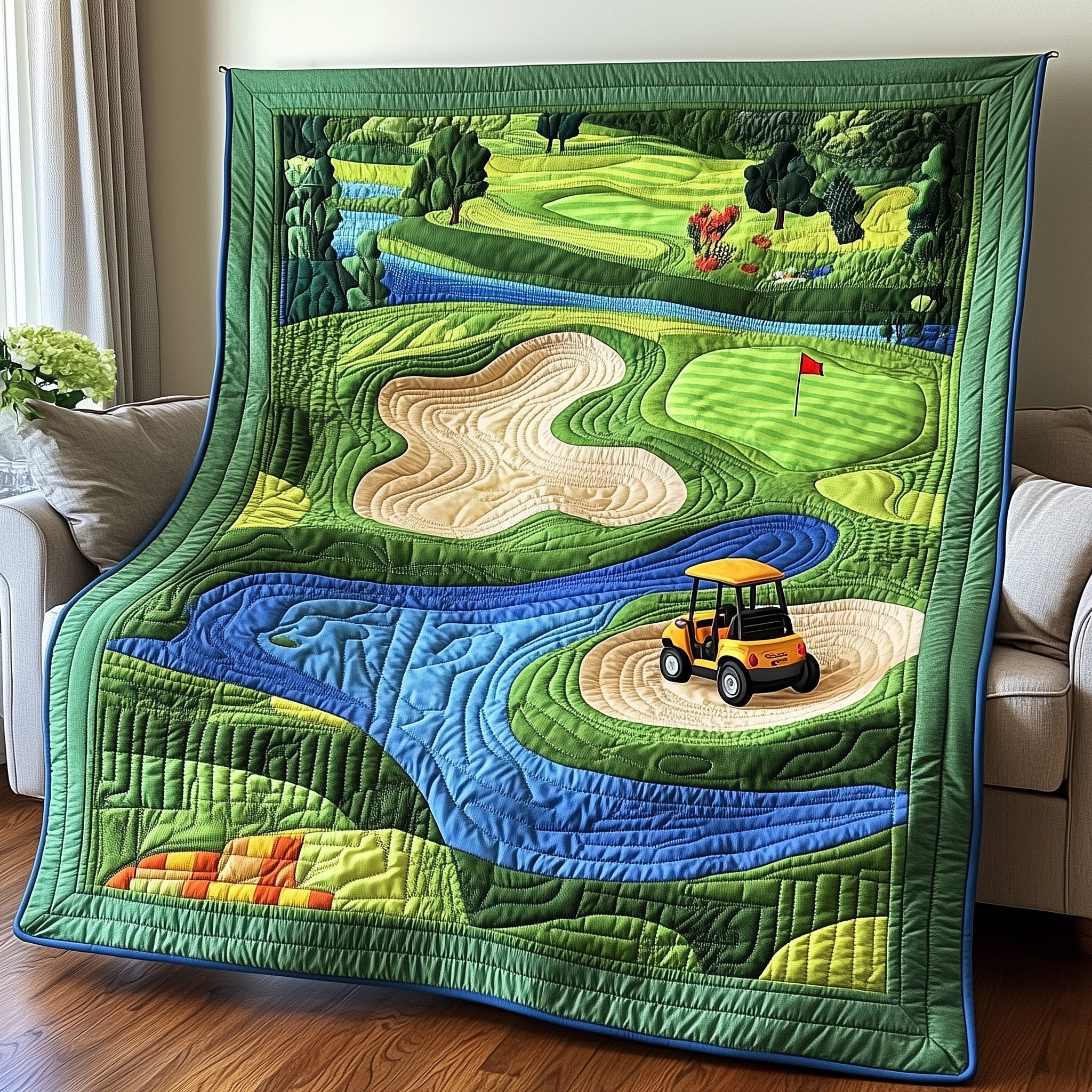 Golf Course Quilted Blanket GFTOTP8049