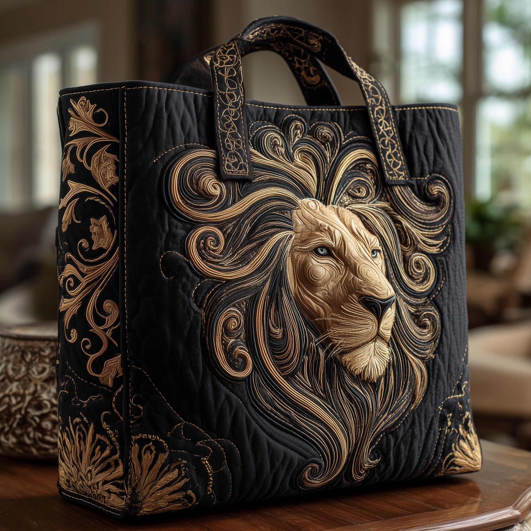Majestic Lion Quilted Tote Bag GFTOTP9333