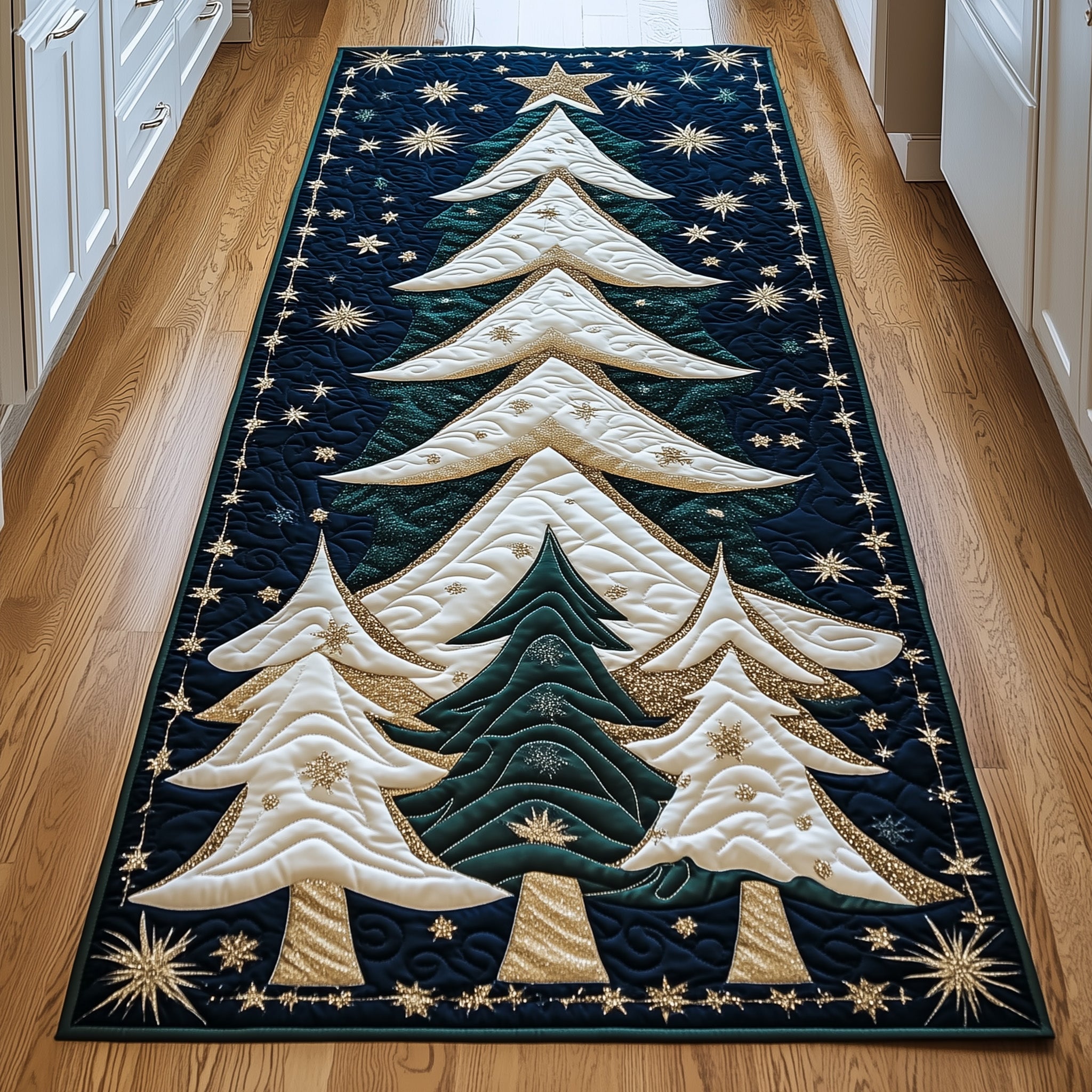 Starry Christmas Tree Runner Rug GFTOYC1019