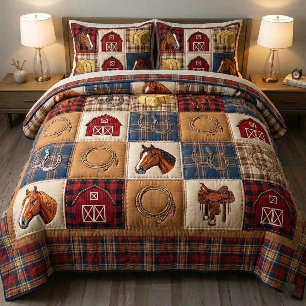 Farm Life 3-Piece Quilted Bedding Set GFTOYC3446