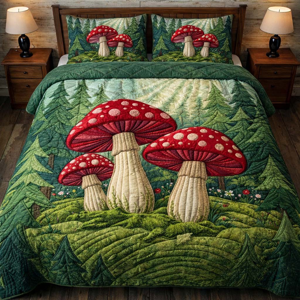 Mushroom Hills 3-Piece Quilted Bedding Set GFTOYC3530