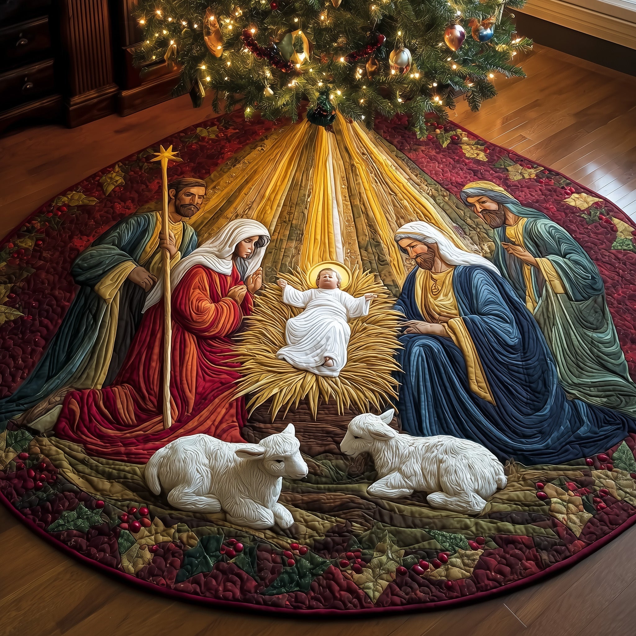 Divine Light Quilted Tree Skirt GFTOYC839