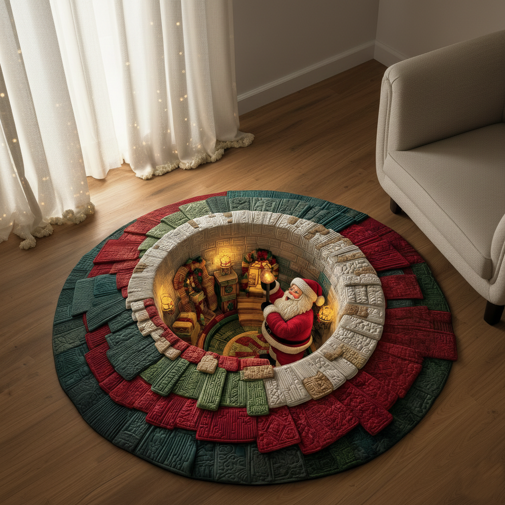 Jolly Santa Quilted Round Mat GFTOMA7399