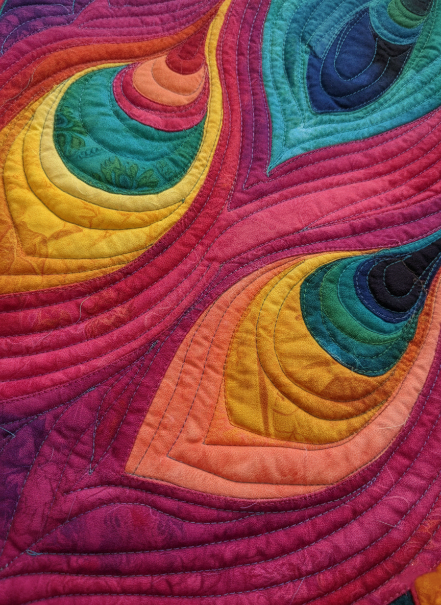 Colorful Feathers Quilted Curtains GFTOTG2776