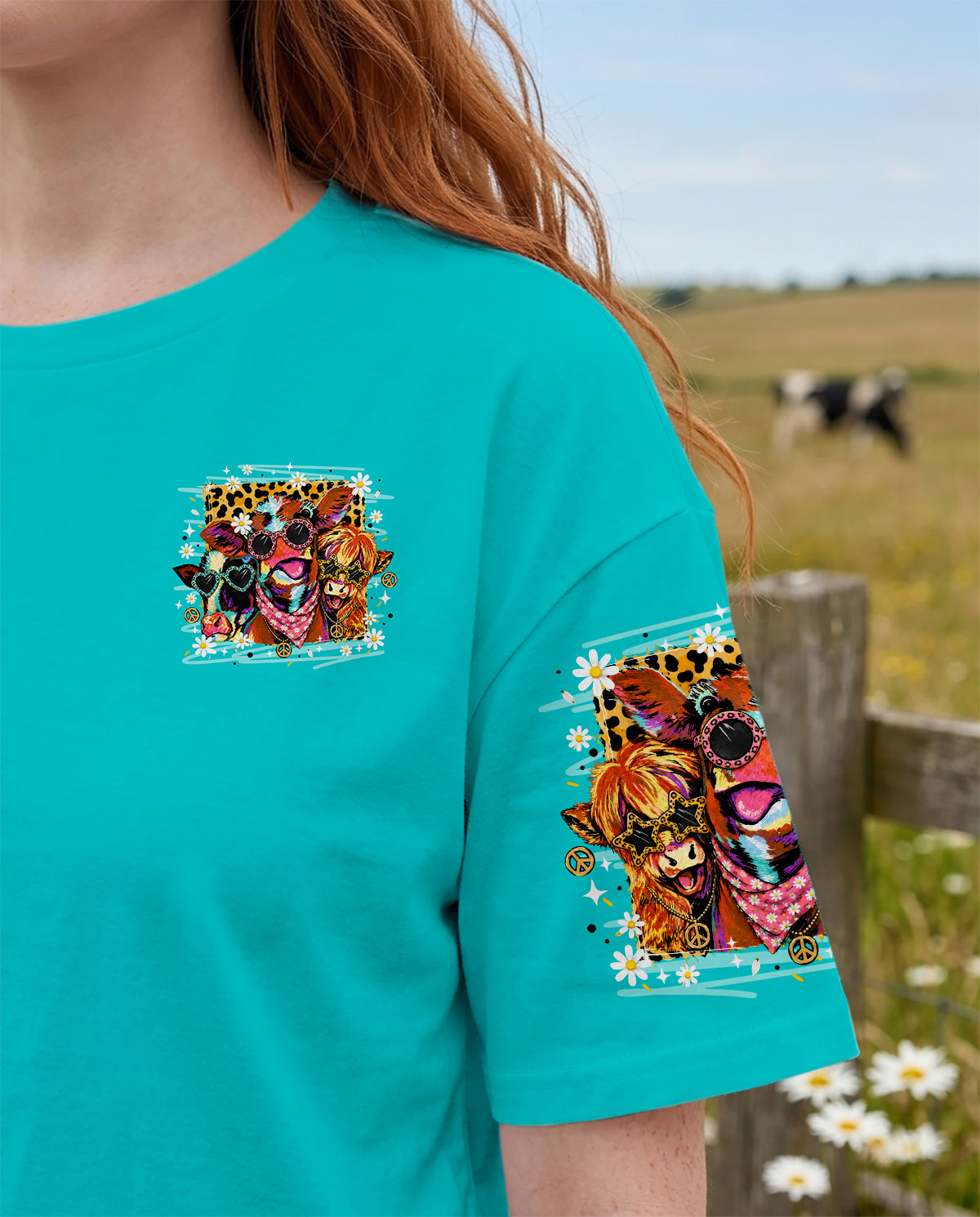 GOOD TIMES CRAZY FRIEND HIGHLAND COW ALL OVER PRINT - TLNO2207261
