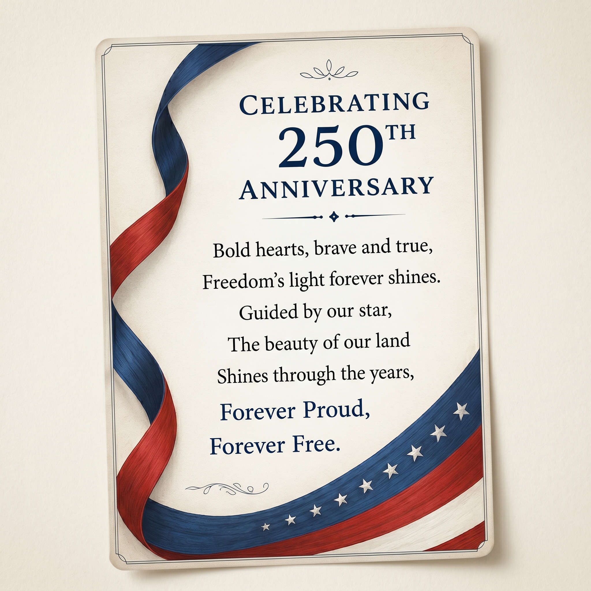 Patriotic Red White Blue Layered Ring for 250th Anniversary