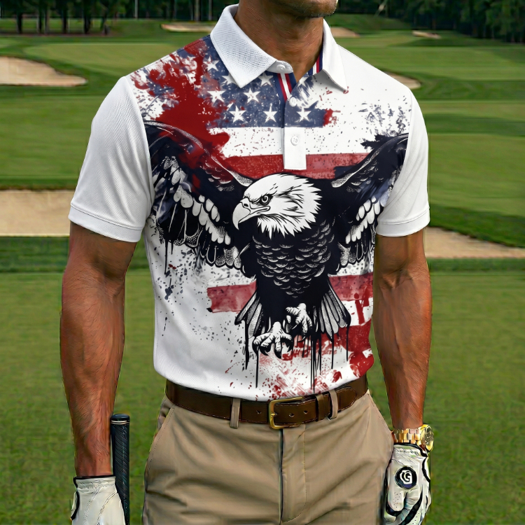 Men's 250th Anniversary National Flag Print Casual Short Sleeve T-Shirt for Summer