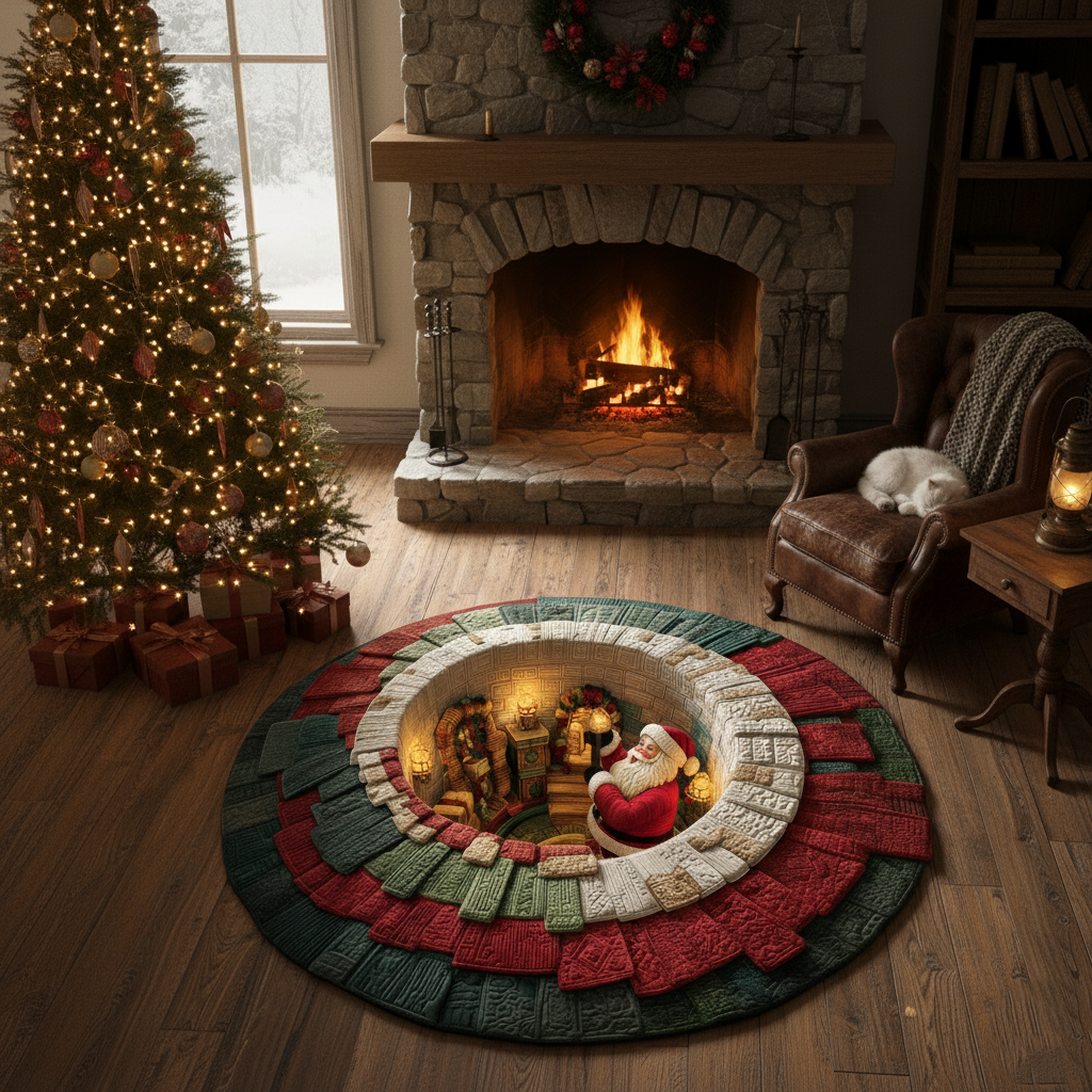 Jolly Santa Quilted Round Mat GFTOMA7399