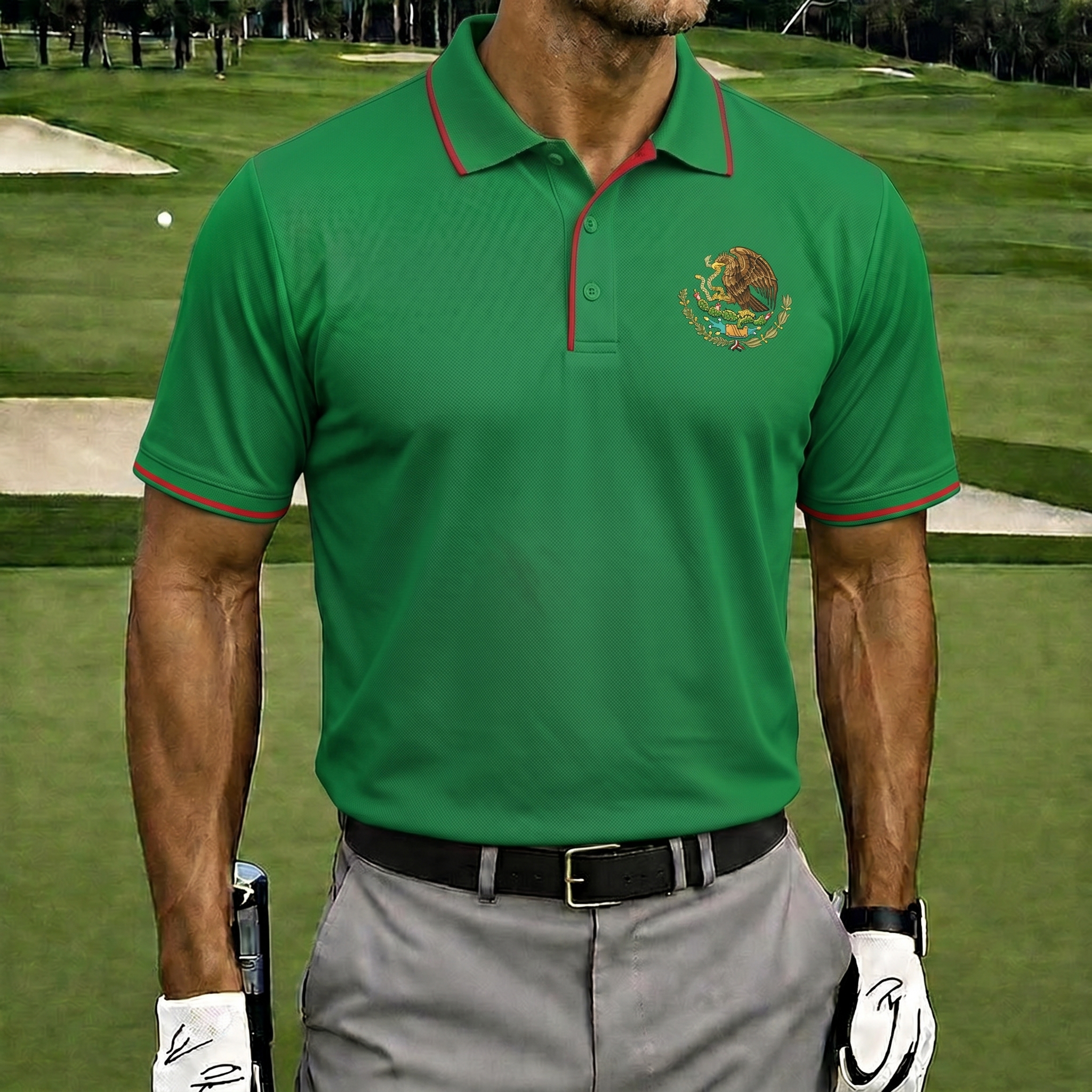Men’s Mexico Aztec Tribal Quick Dry Golf Polo Shirt