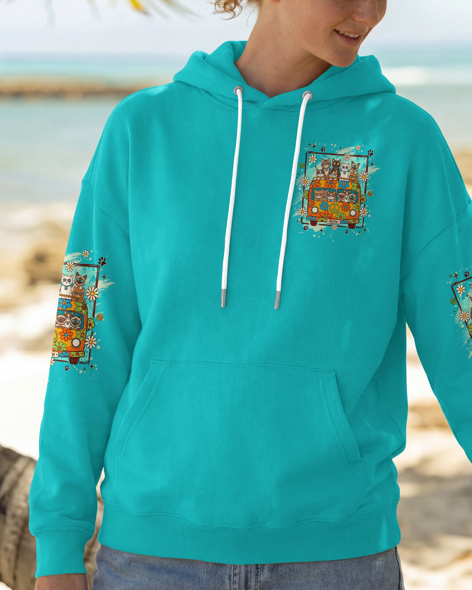 PEACE LOVE AND MEOW CATS ALL OVER PRINT - TYLN2407263