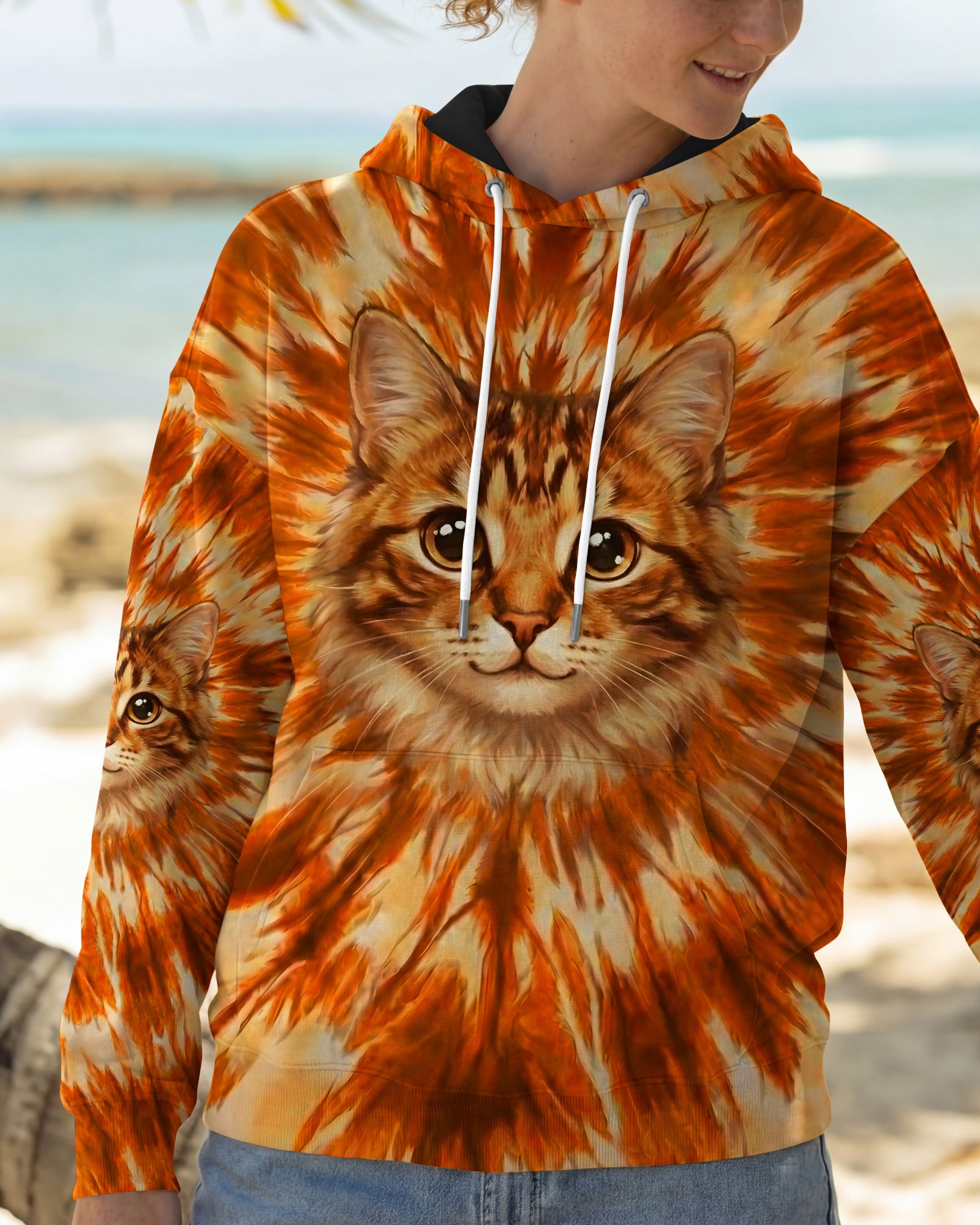 ORANGE AURA CAT ALL OVER PRINT - TYPQ2602262
