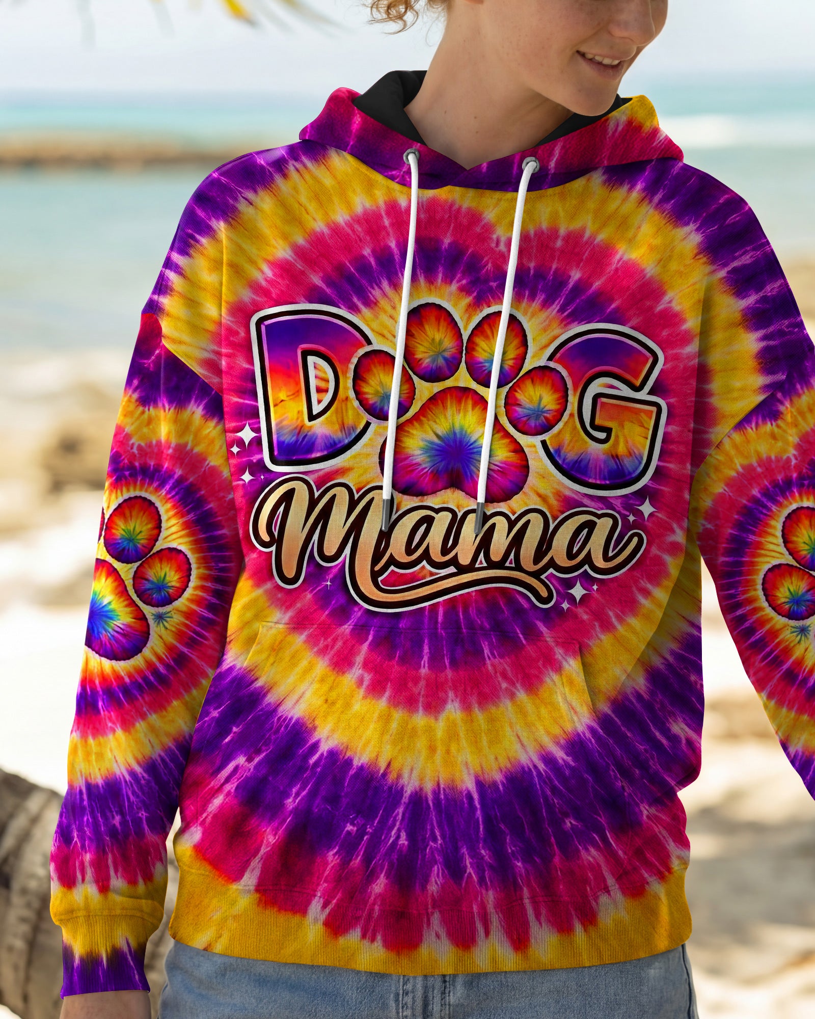 DOG MAMA PAW PRINT SWIRL ALL OVER PRINT - TLNT2702261