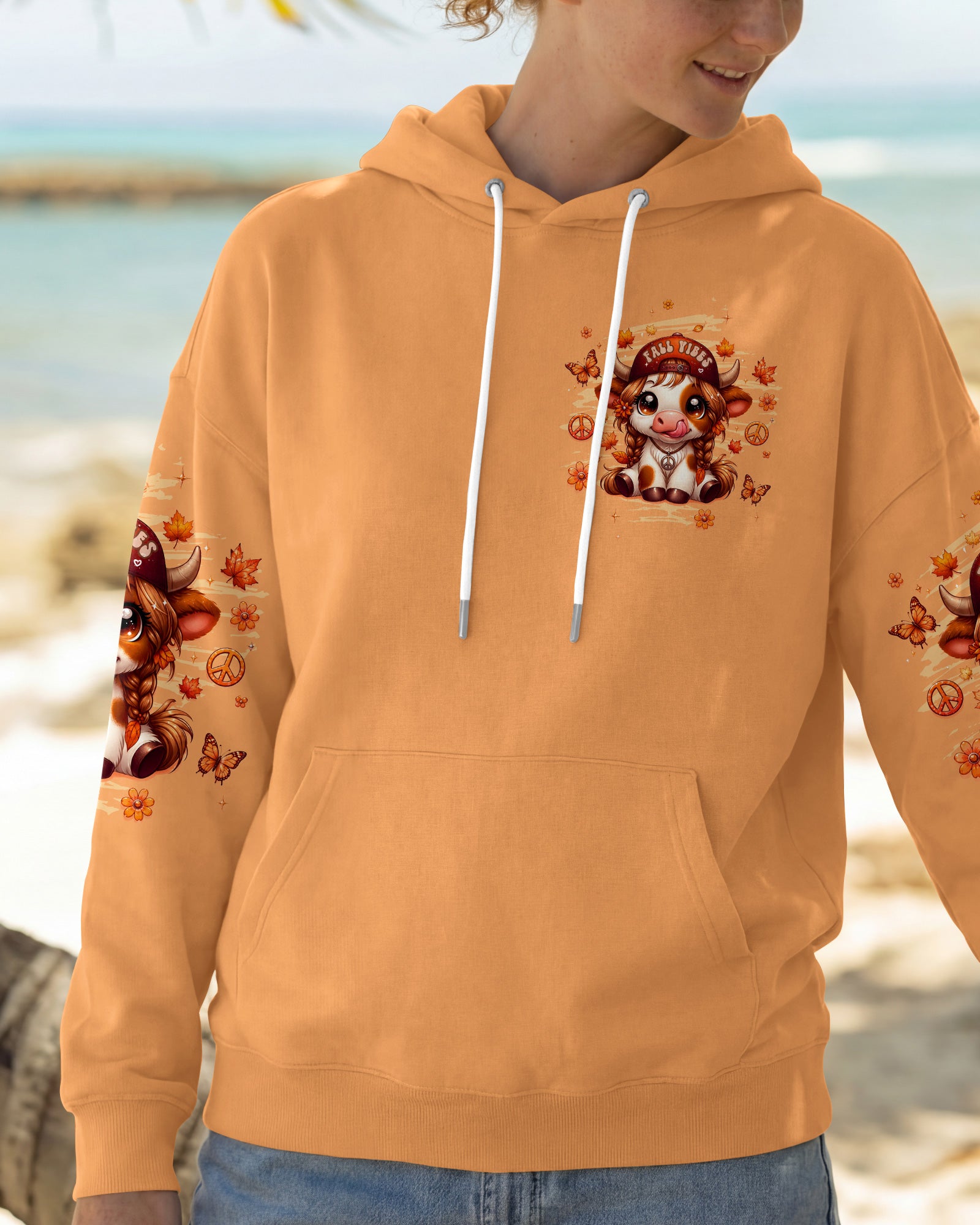 LEAVES FALL I DON'T HIGHLAND COW AUTUMN ALL OVER PRINT - TLTW2707264