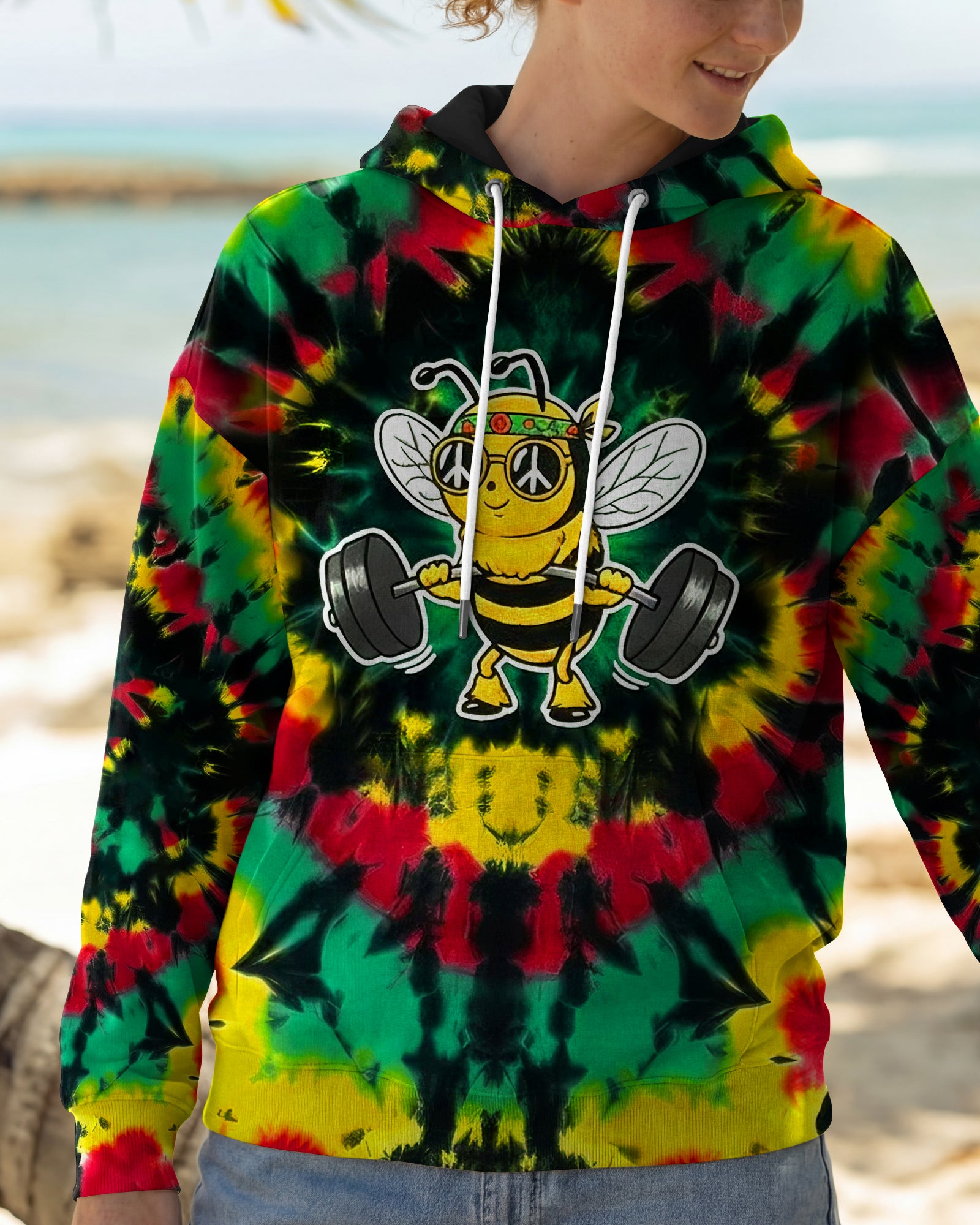 BEE STRONG RAINBOW SWIRL ALL OVER PRINT - YHHG0302261