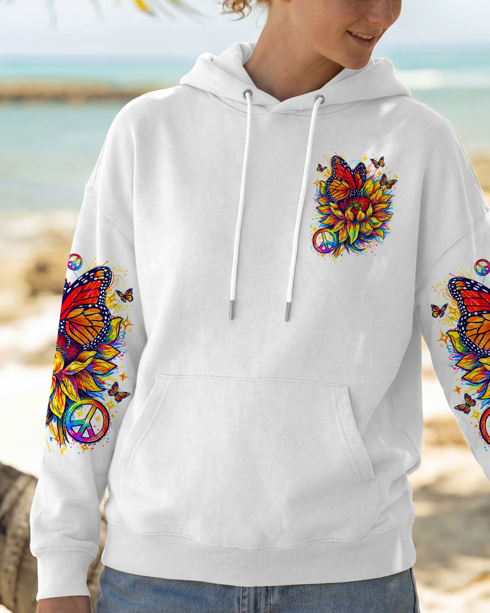 JUST BREATHE BUTTERFLY SUNFLOWER ALL OVER PRINT - TLNO270261