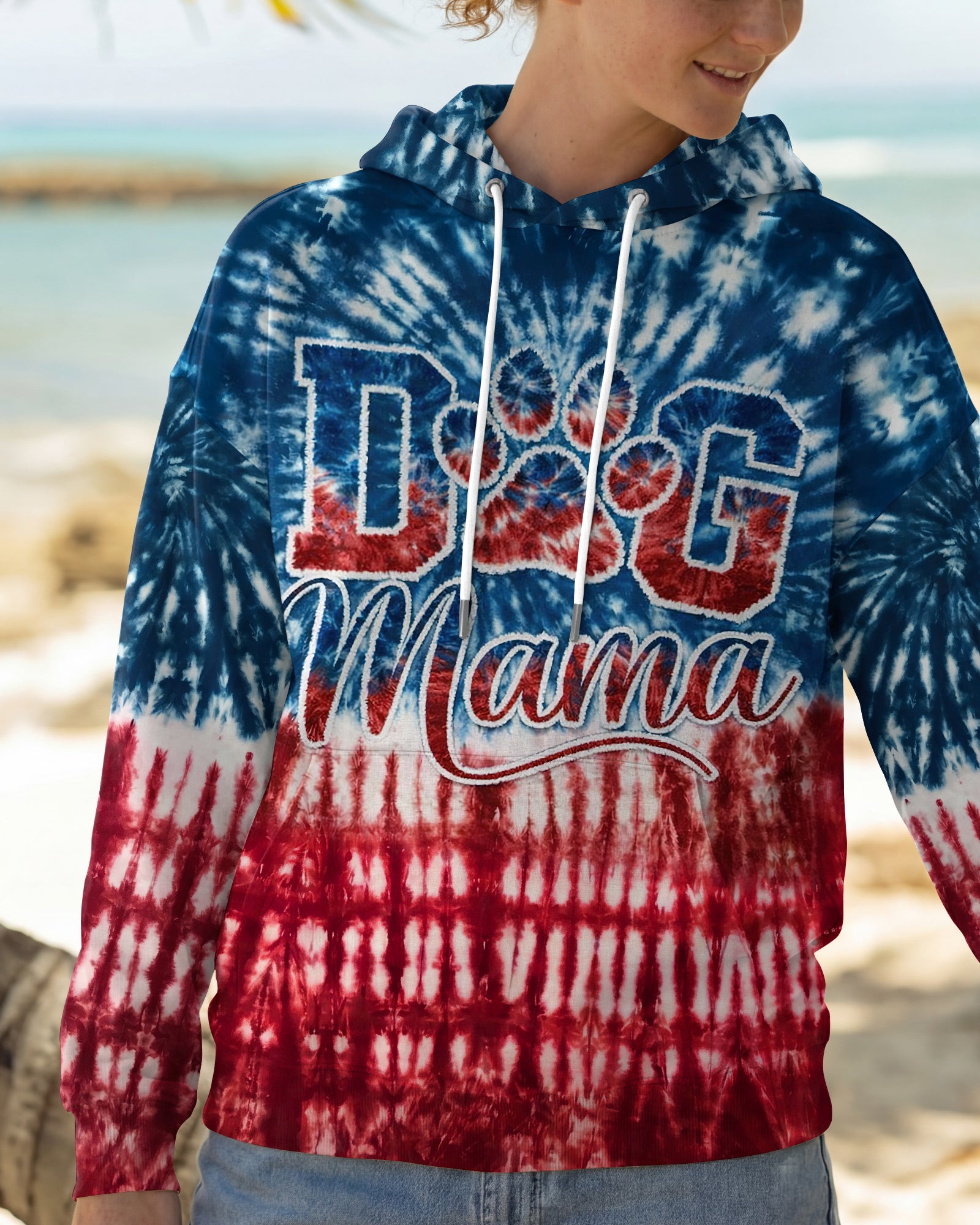 DOG MAMA RED WHITE & BLUE  ALL OVER PRINT  - TLNT2204263