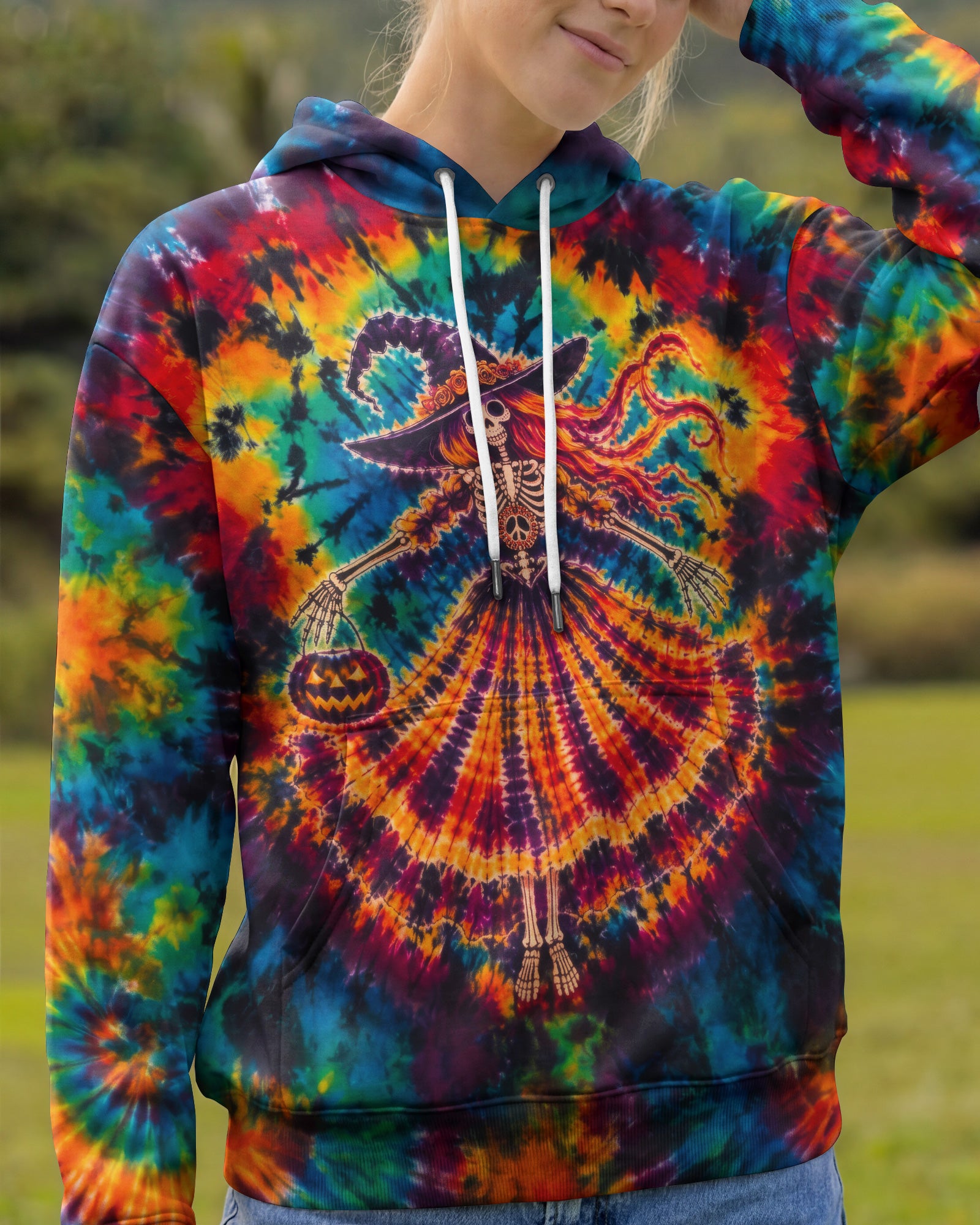 HIPPIE HARVEST SKELETON LADY ALL OVER PRINT – RI3107261