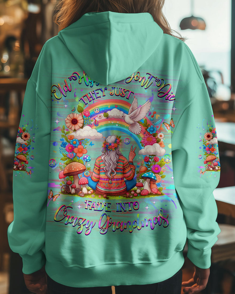 OLD HIPPIES DON'T DIE HIPPIE GRANDMAS ALL OVER PRINT - YHHG0708244