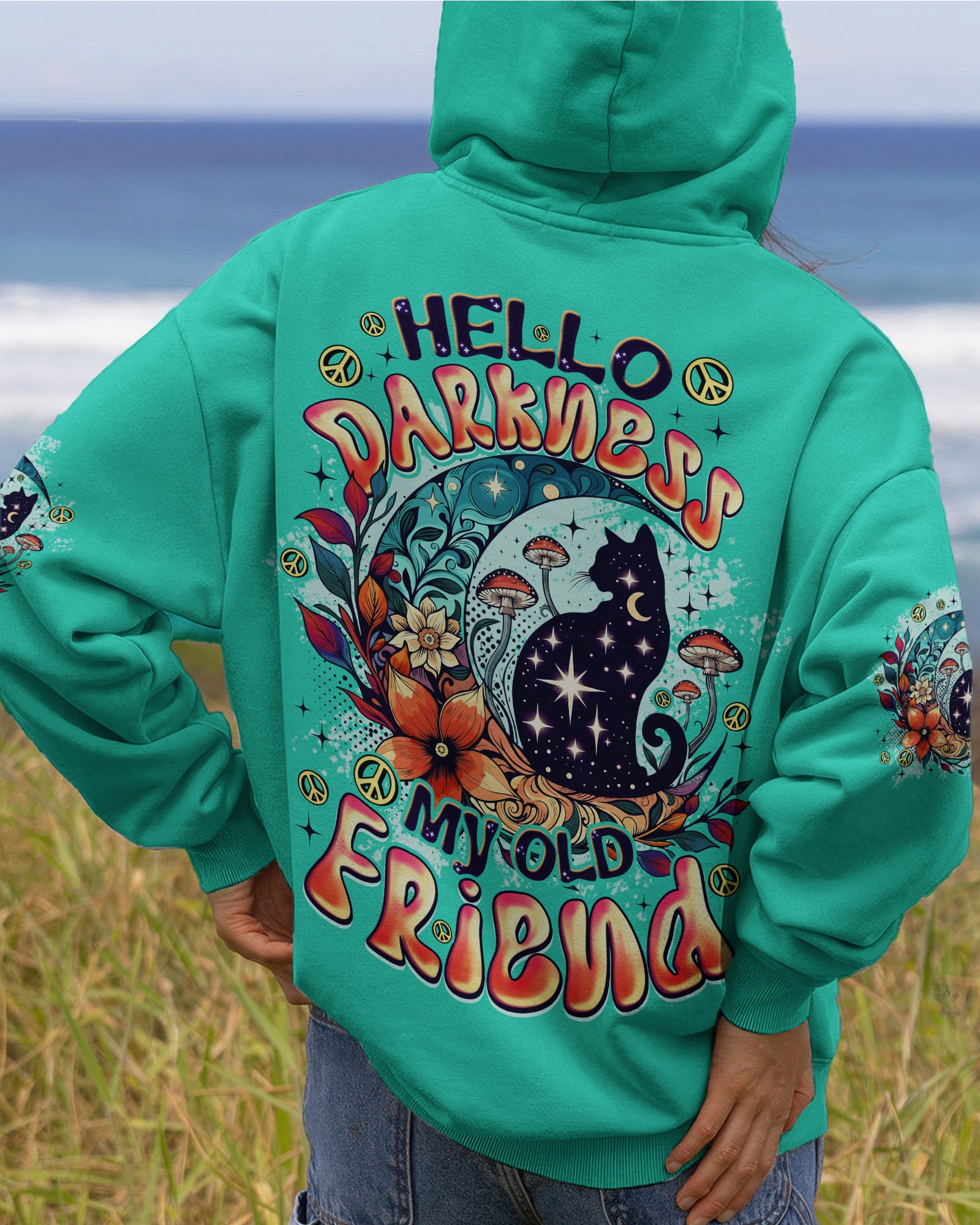 HELLO DARKNESS MY OLD FRIEND CAT ALL OVER PRINT - TYQY0602261